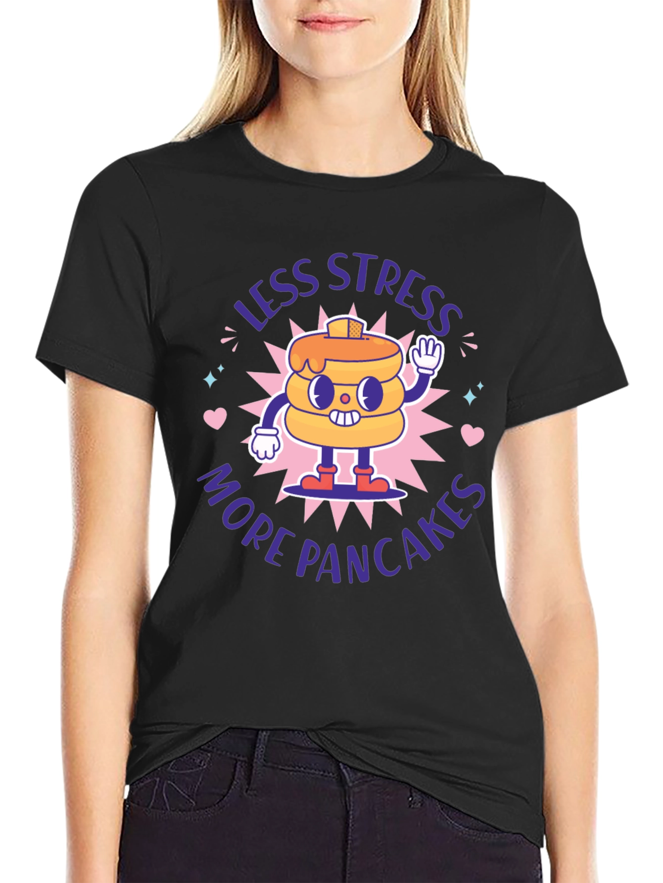 Less Stress More Pancakes Funny T-Shirt