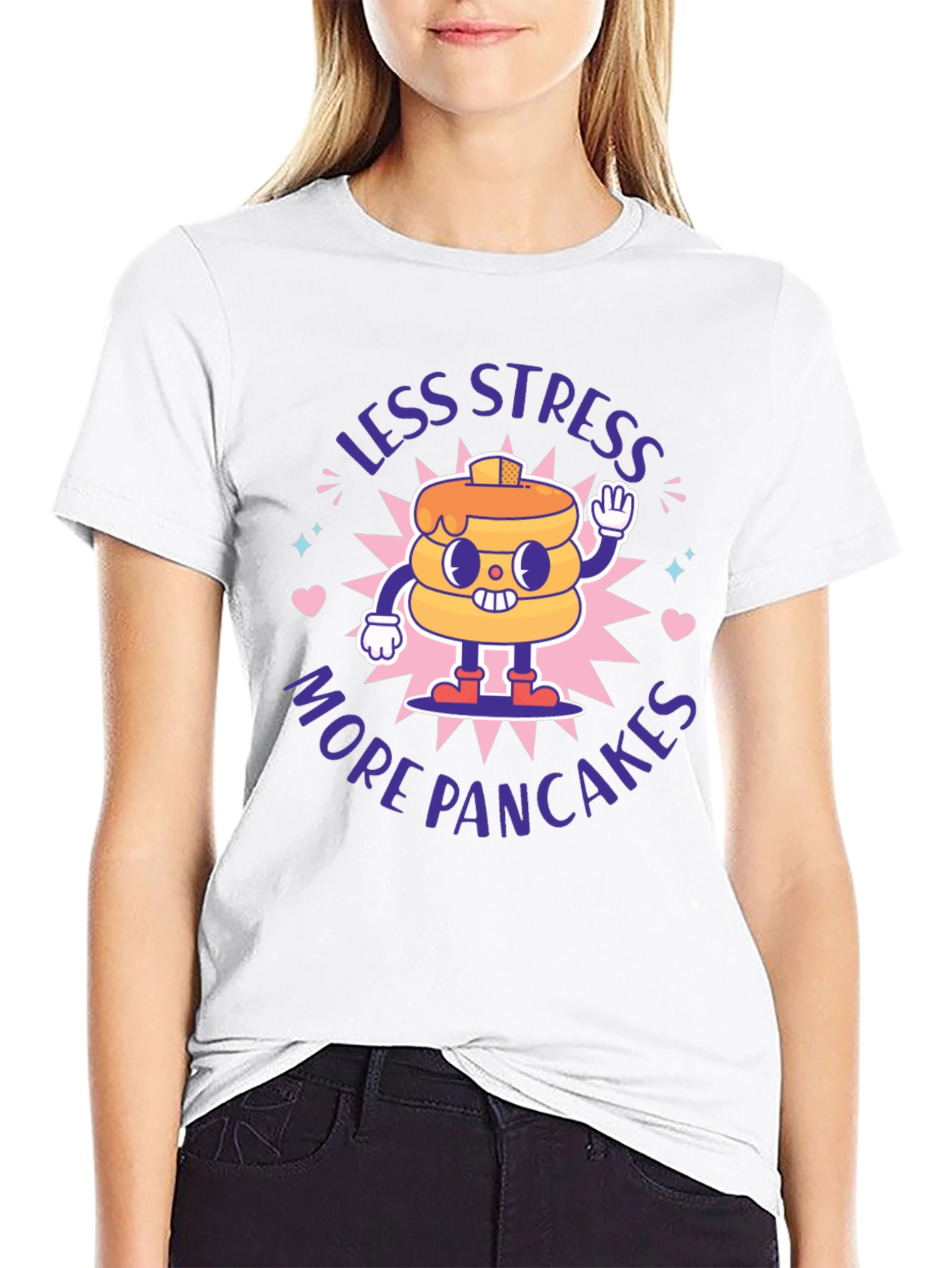 Less Stress More Pancakes Funny T-Shirt