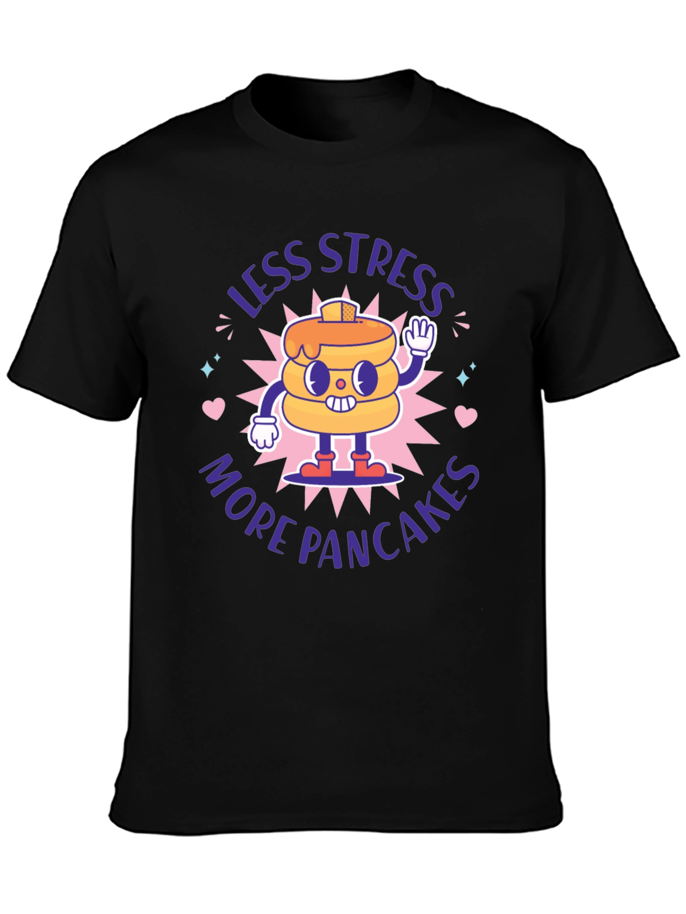 Less Stress More Pancakes Funny T-Shirt