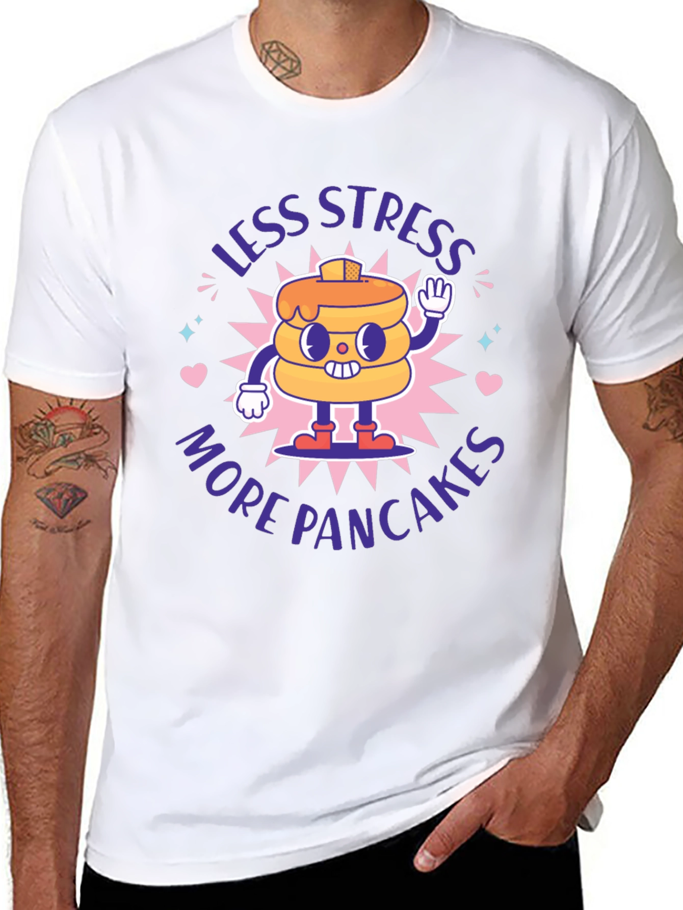Less Stress More Pancakes Funny T-Shirt