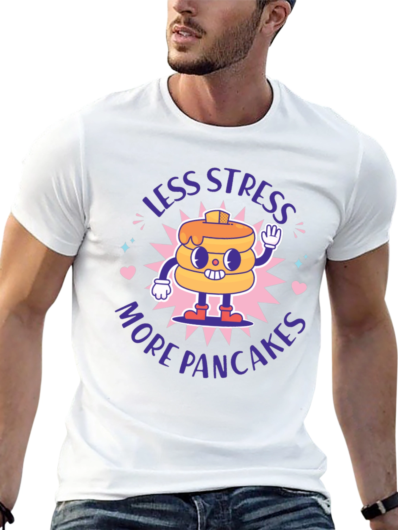Less Stress More Pancakes Funny T-Shirt