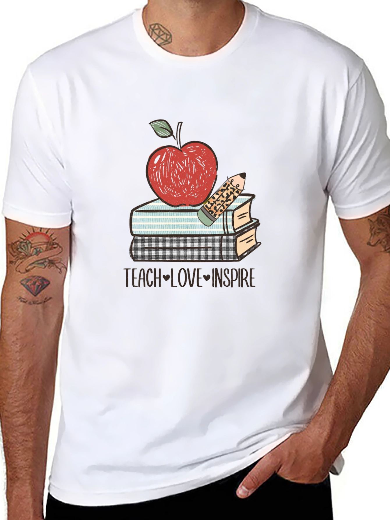 Teacher Apple Books T-Shirt