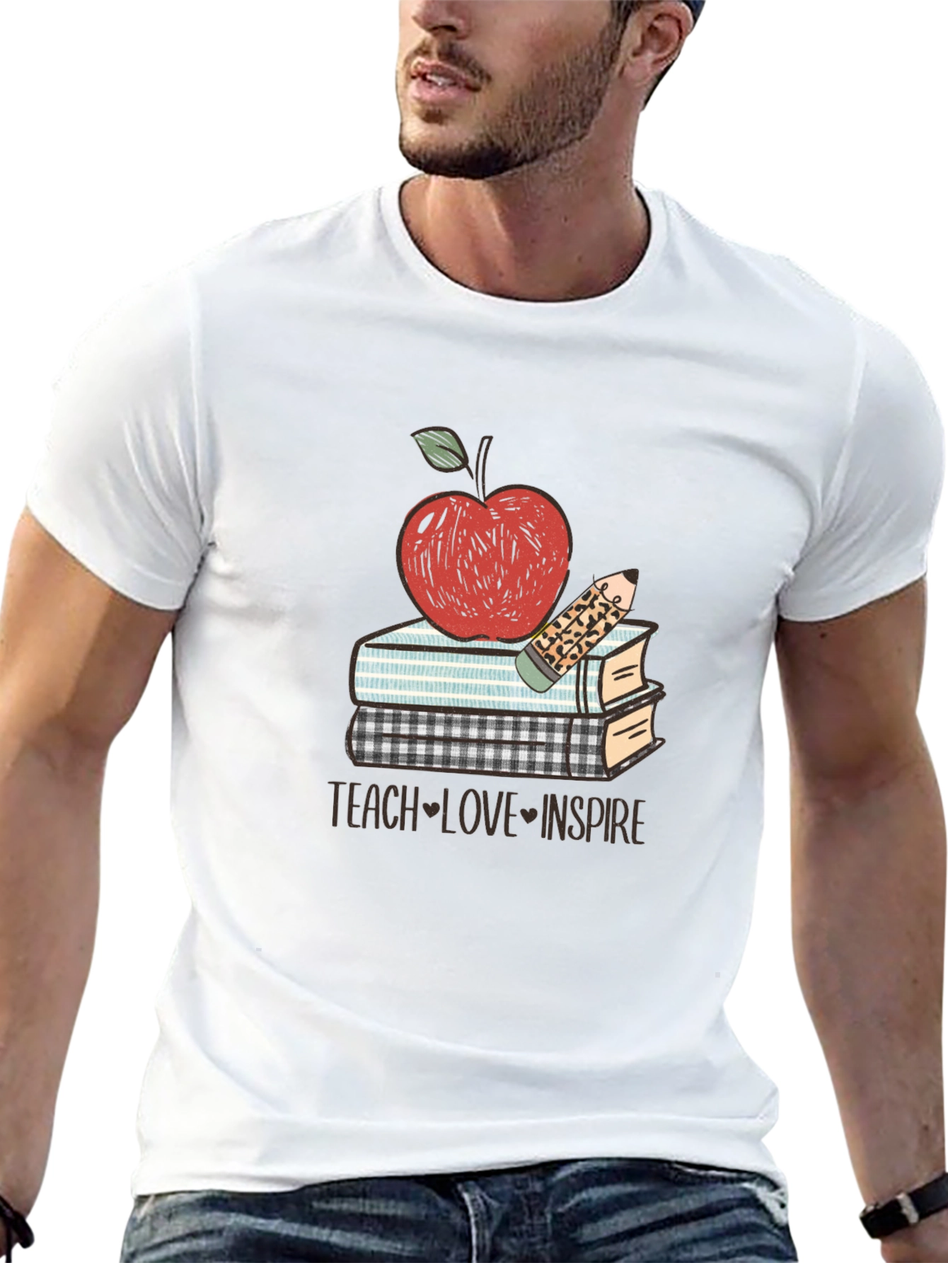 Teacher Apple Books T-Shirt