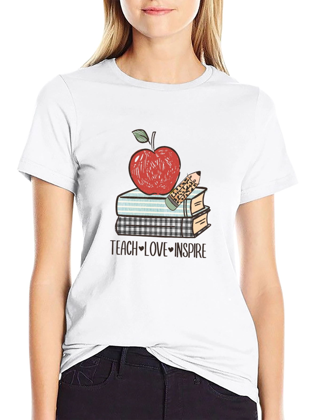 Teacher Apple Books T-Shirt