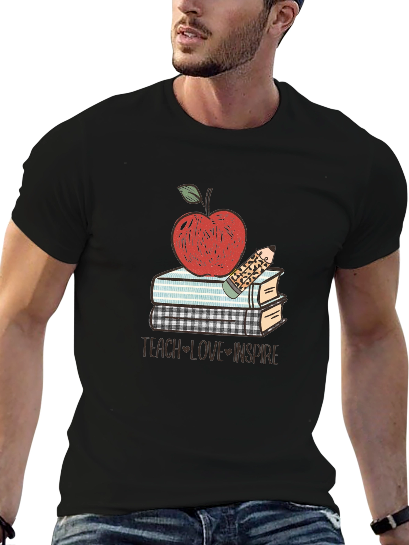 Teacher Apple Books T-Shirt