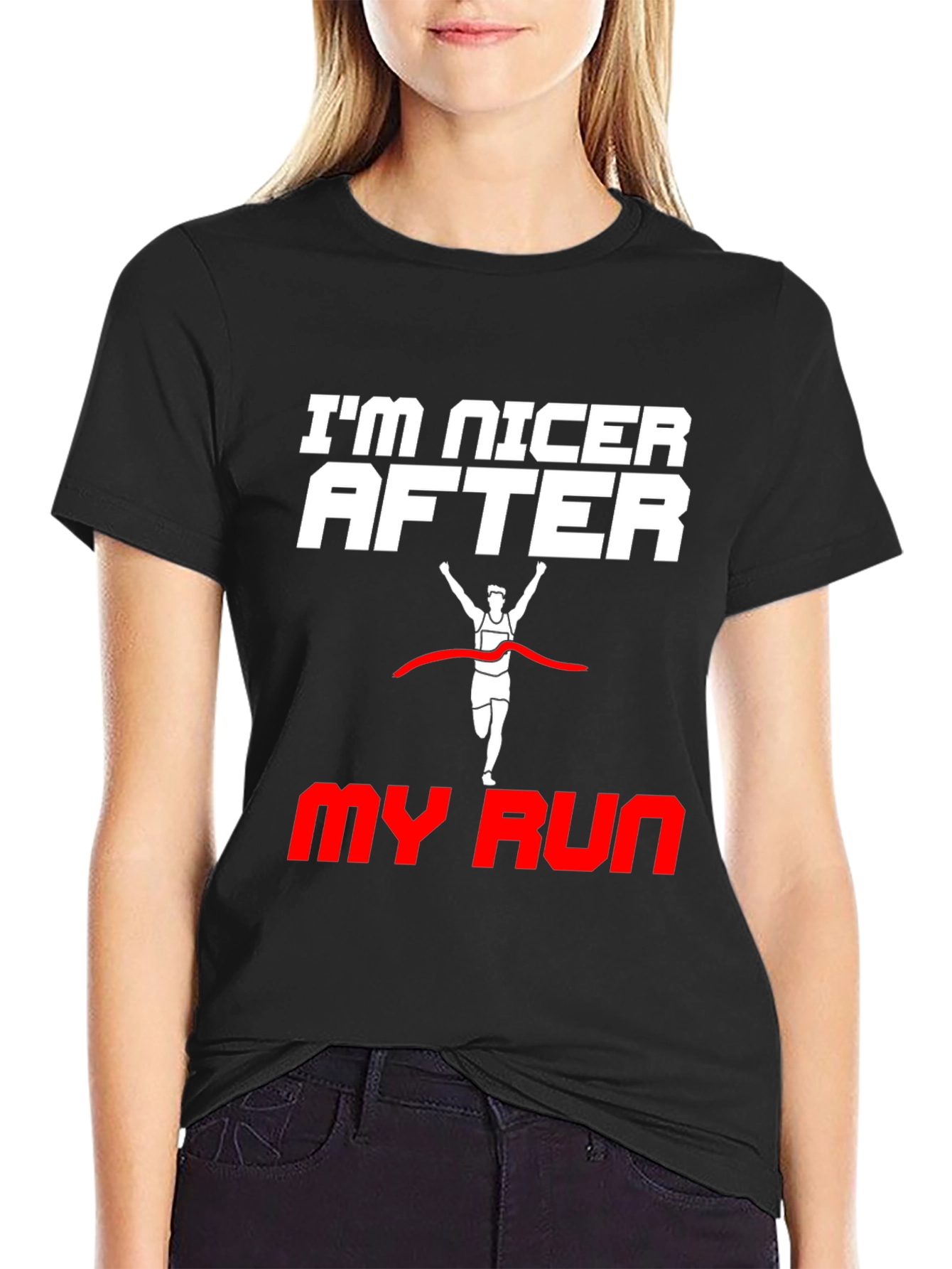 Im Nicer After My Run Black T-Shirt