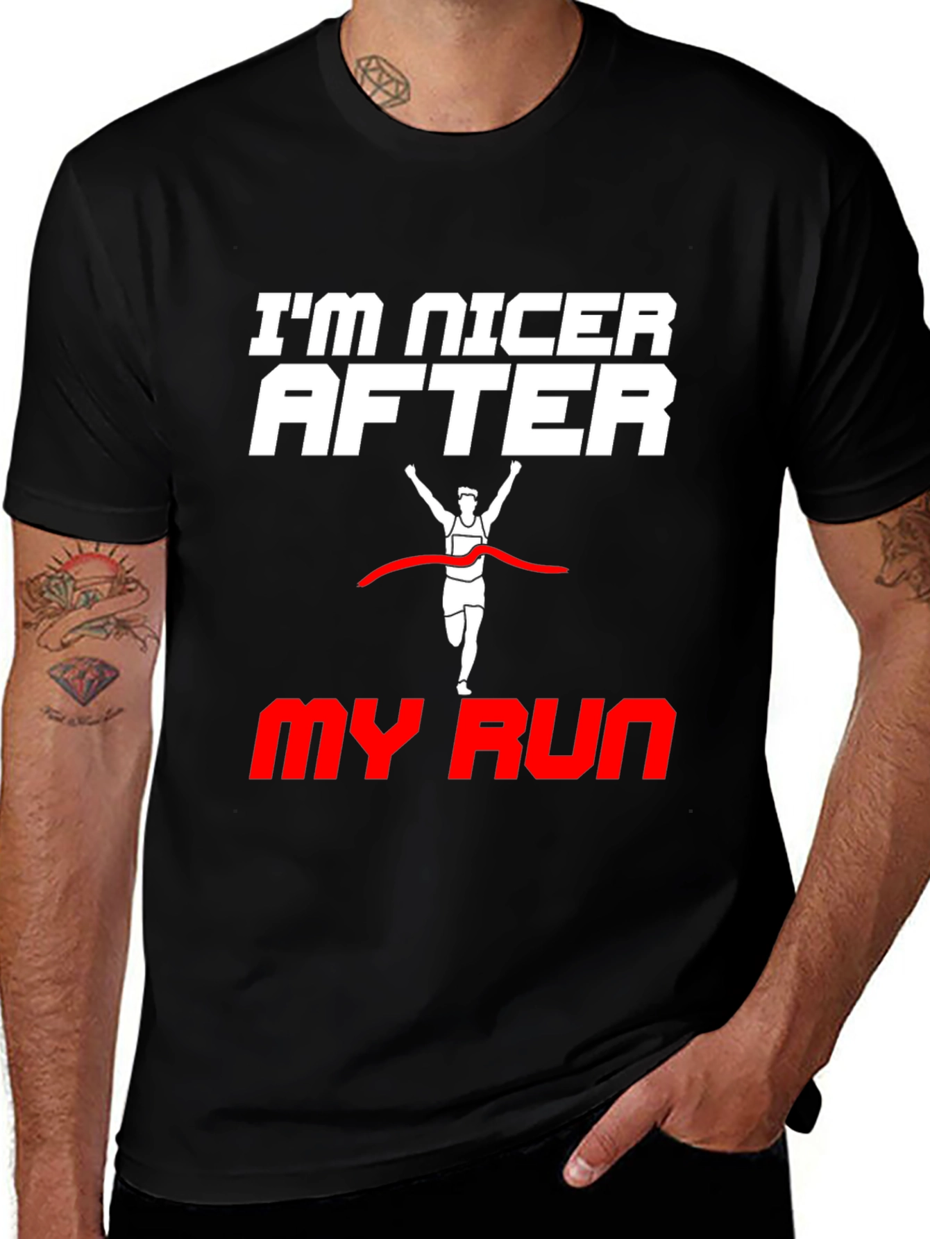 Im Nicer After My Run Black T-Shirt