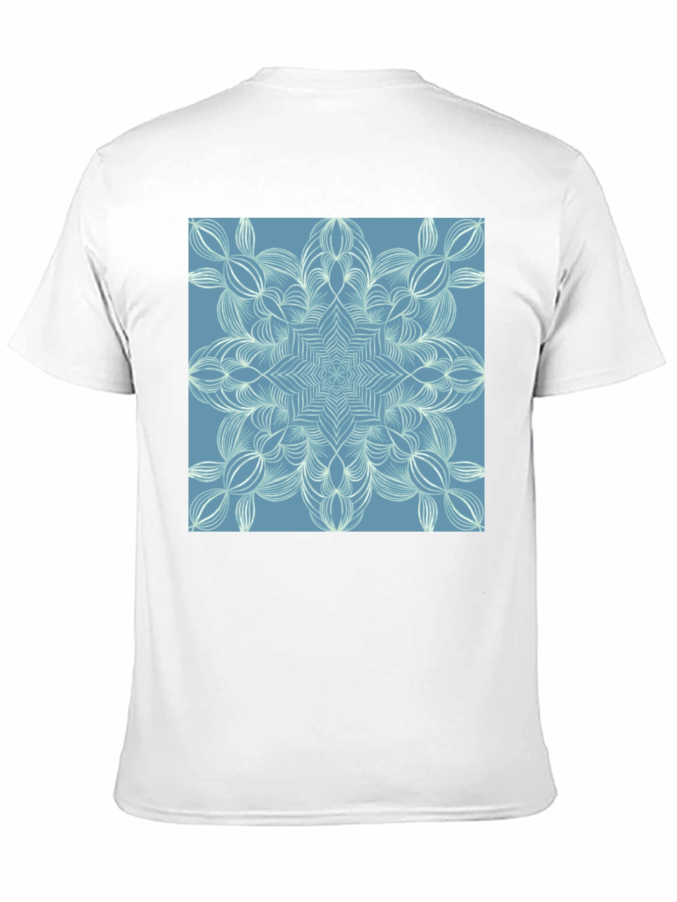 Geometric Snowflake Graphic Tee - Black