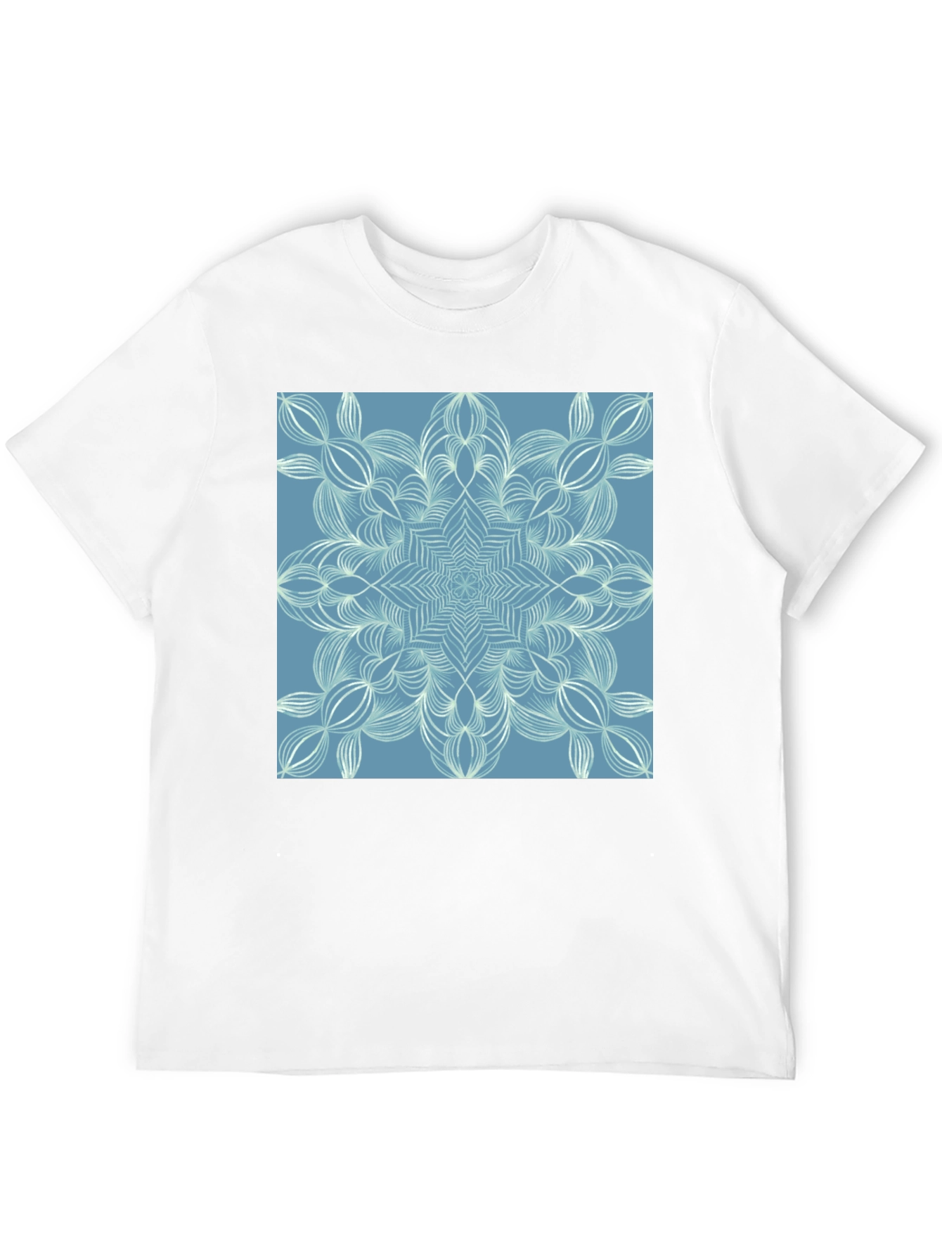 Geometric Snowflake Graphic Tee - Black