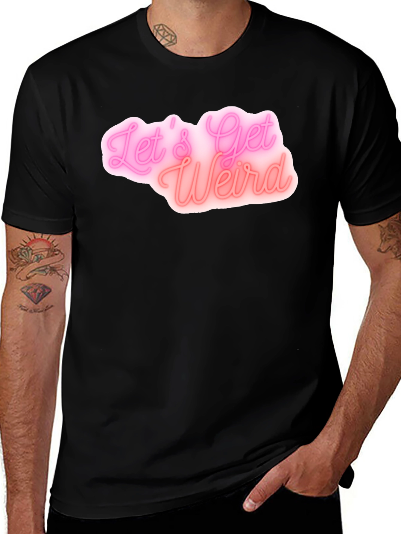 Lets Get Weird Black Graphic Tee
