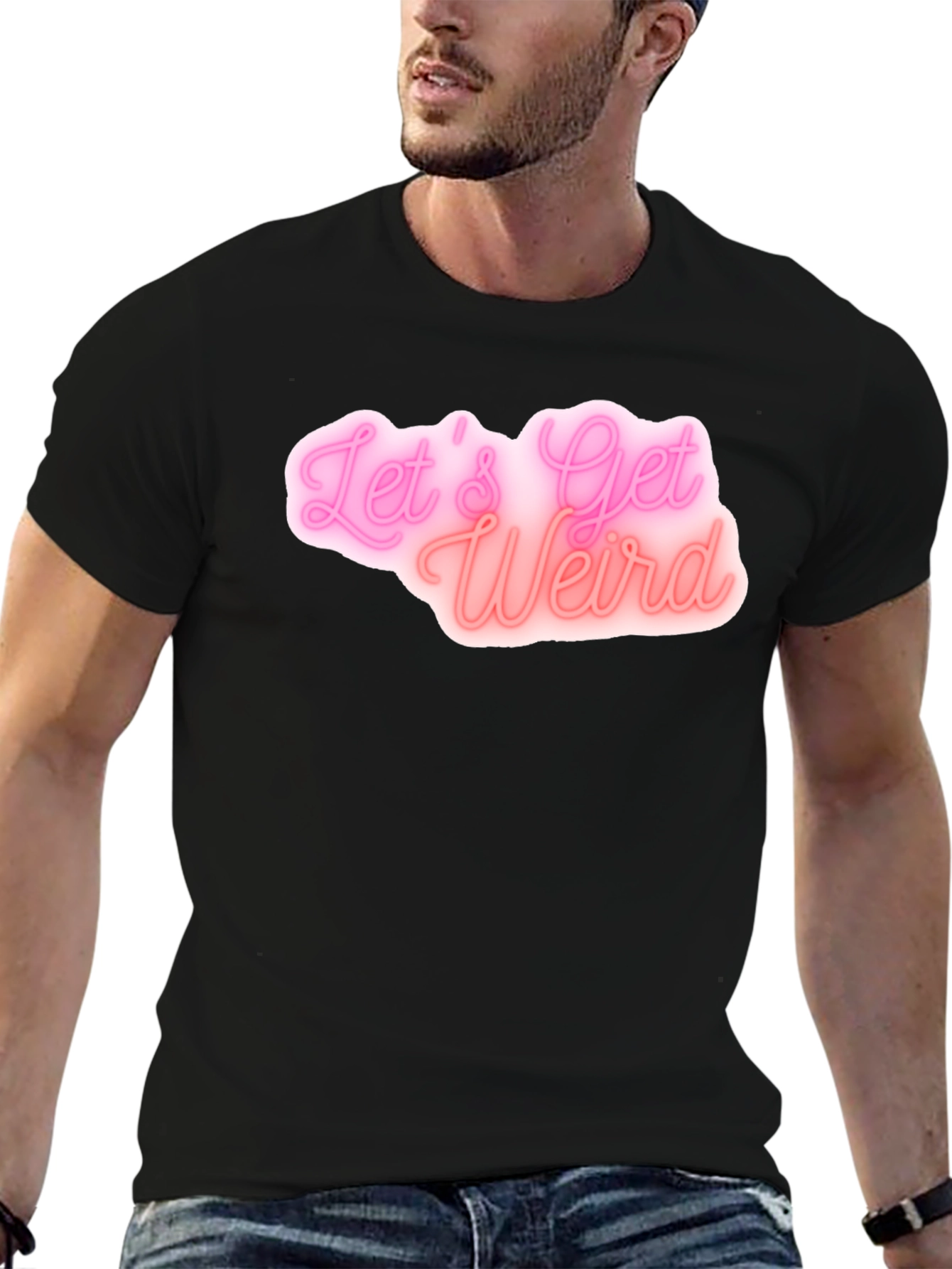 Lets Get Weird Black Graphic Tee