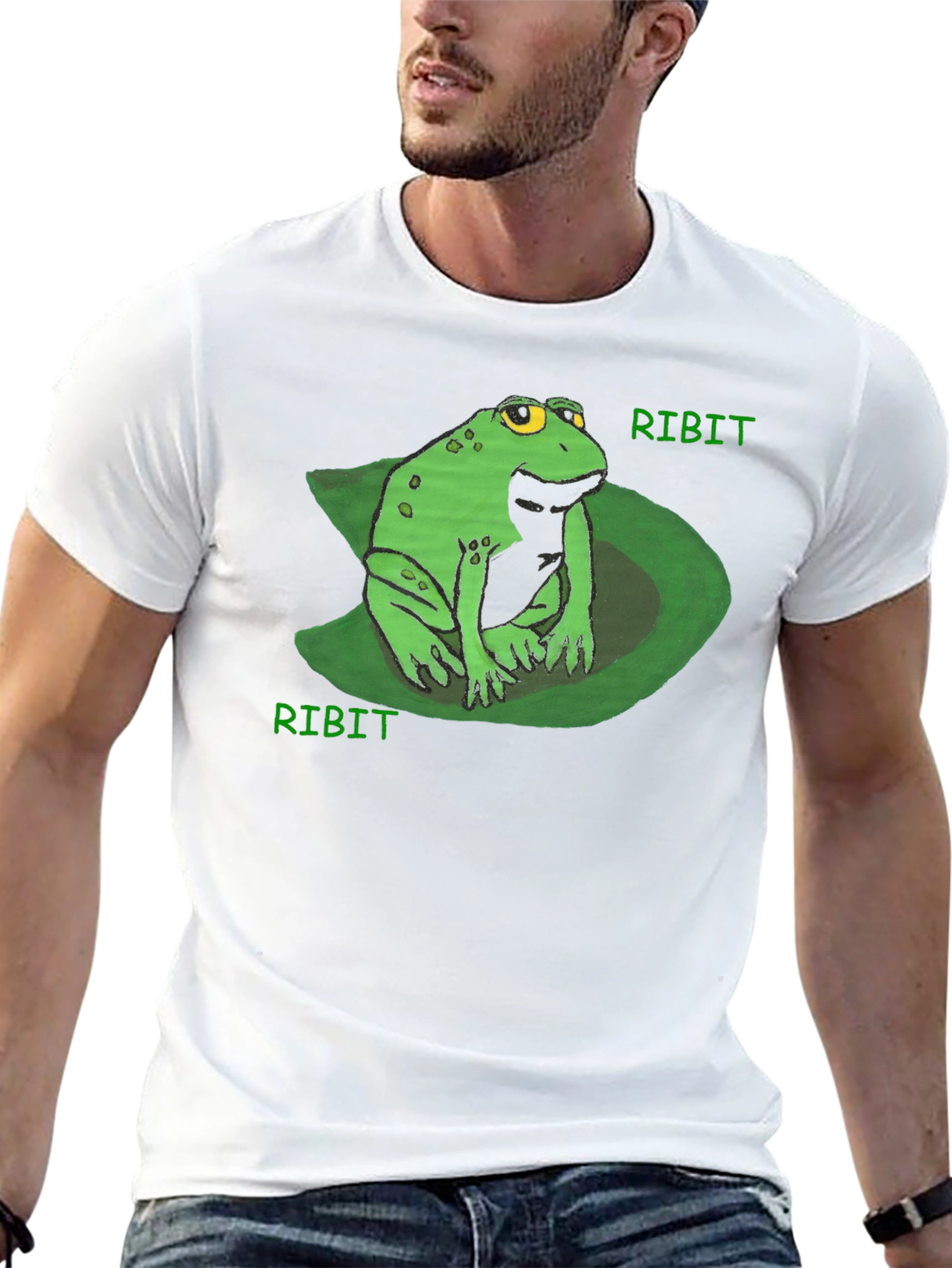 Ribit Frog Tee - Comfy Black Cotton T-Shirt