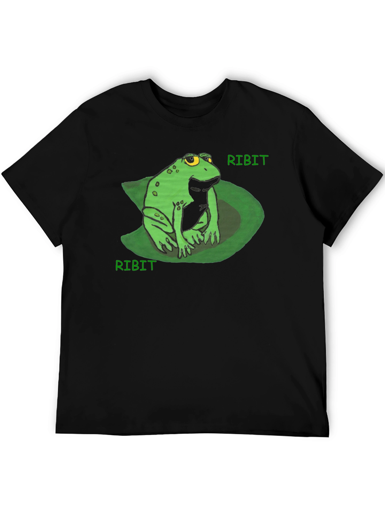 Ribit Frog Tee - Comfy Black Cotton T-Shirt