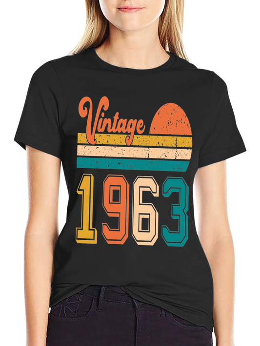 Vintage 1963 Graphic T-Shirt - Retro Birthday Gift