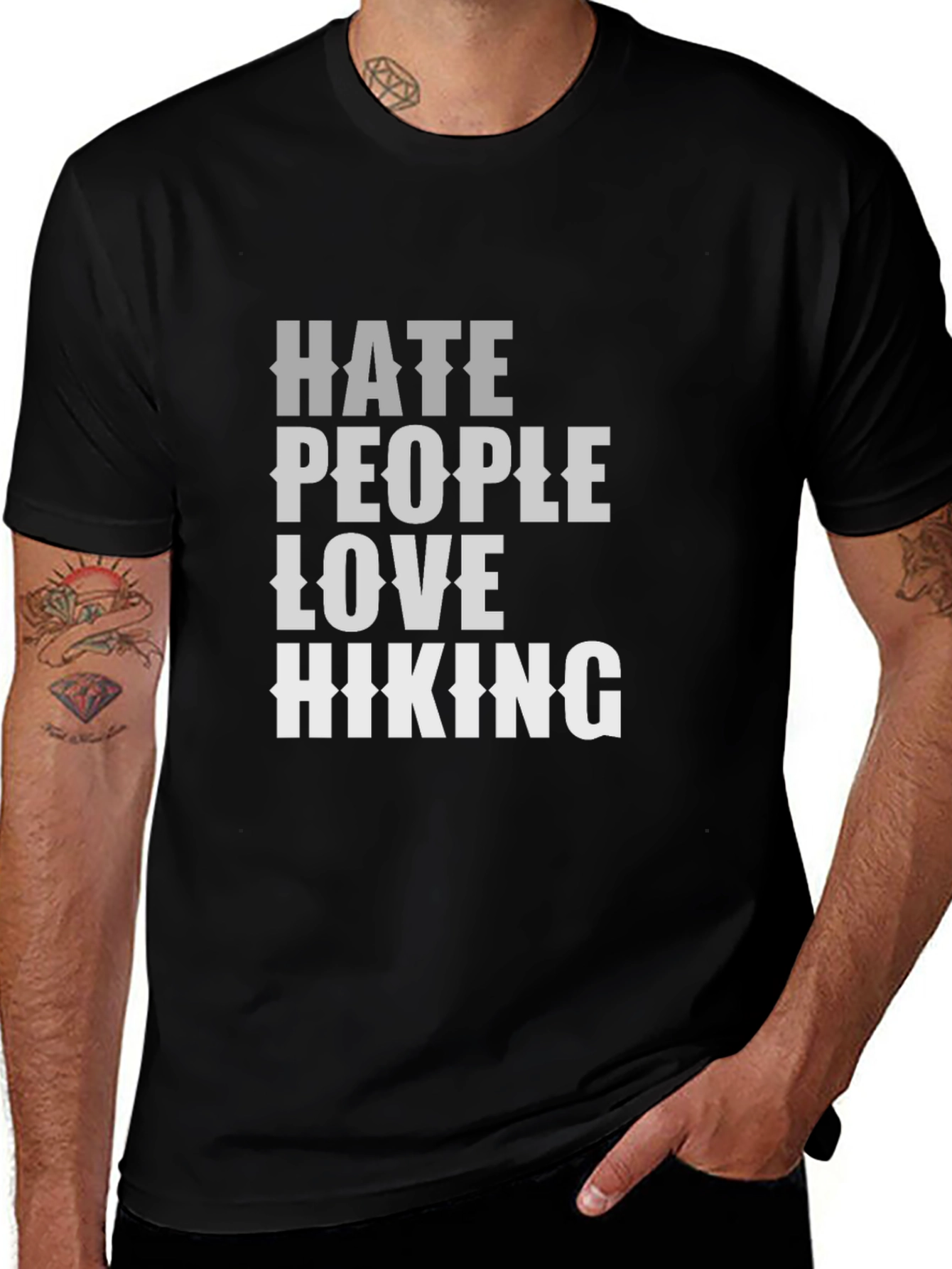 Hate People Love Hiking Graphic T-Shirt