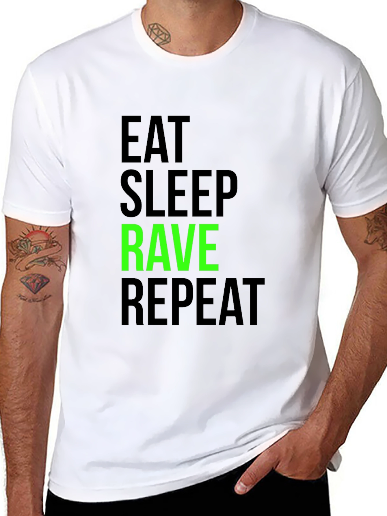 Eat Sleep Rave Repeat Graphic Tee
