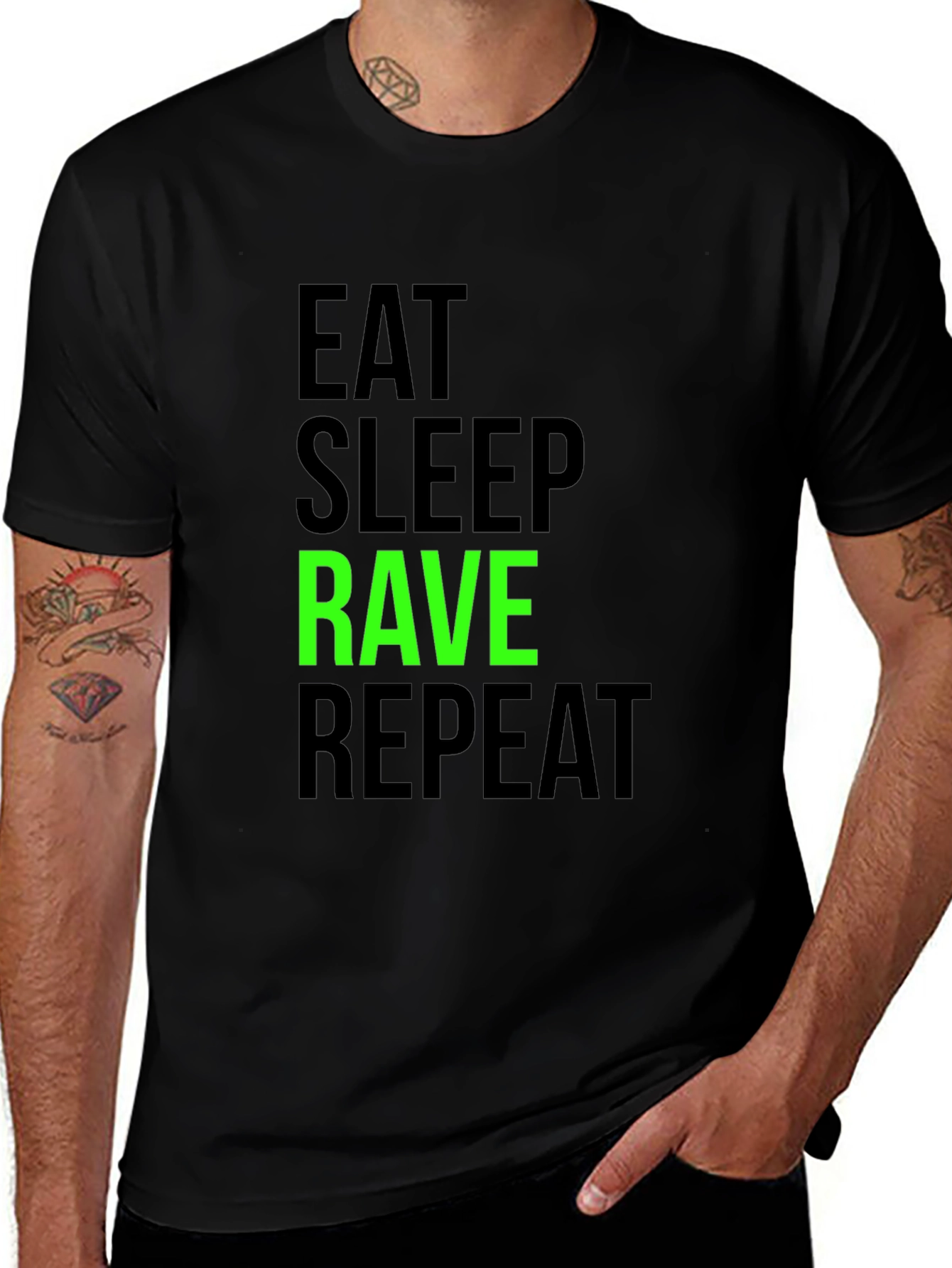 Eat Sleep Rave Repeat Graphic Tee