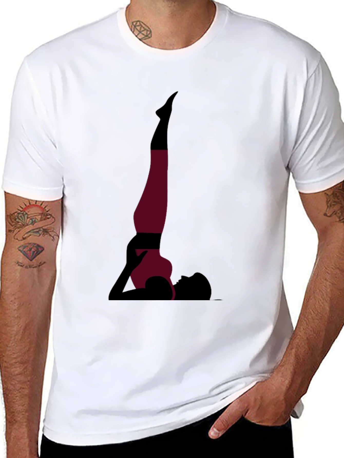 Yoga Pose Graphic Tee - Black