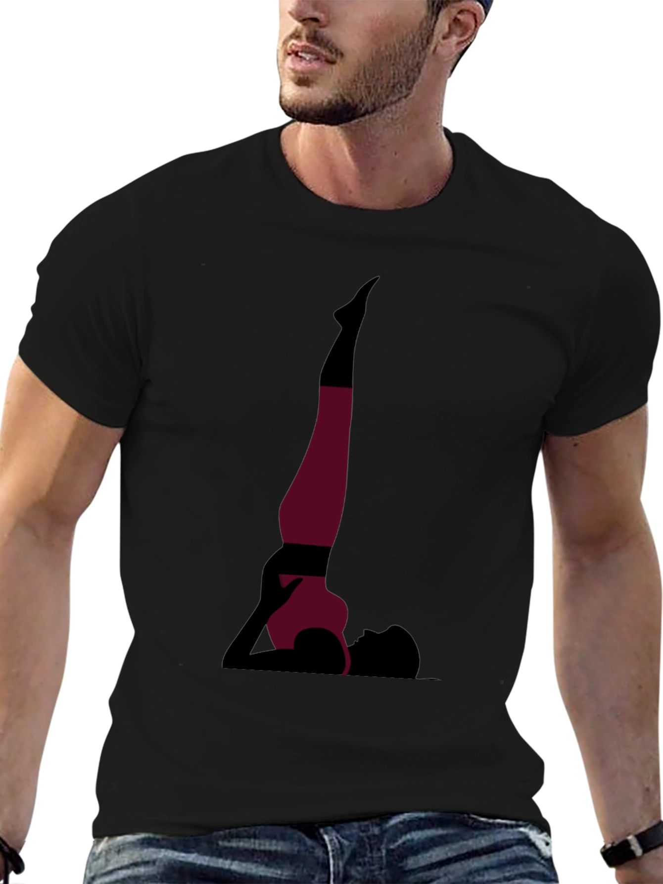 Yoga Pose Graphic Tee - Black