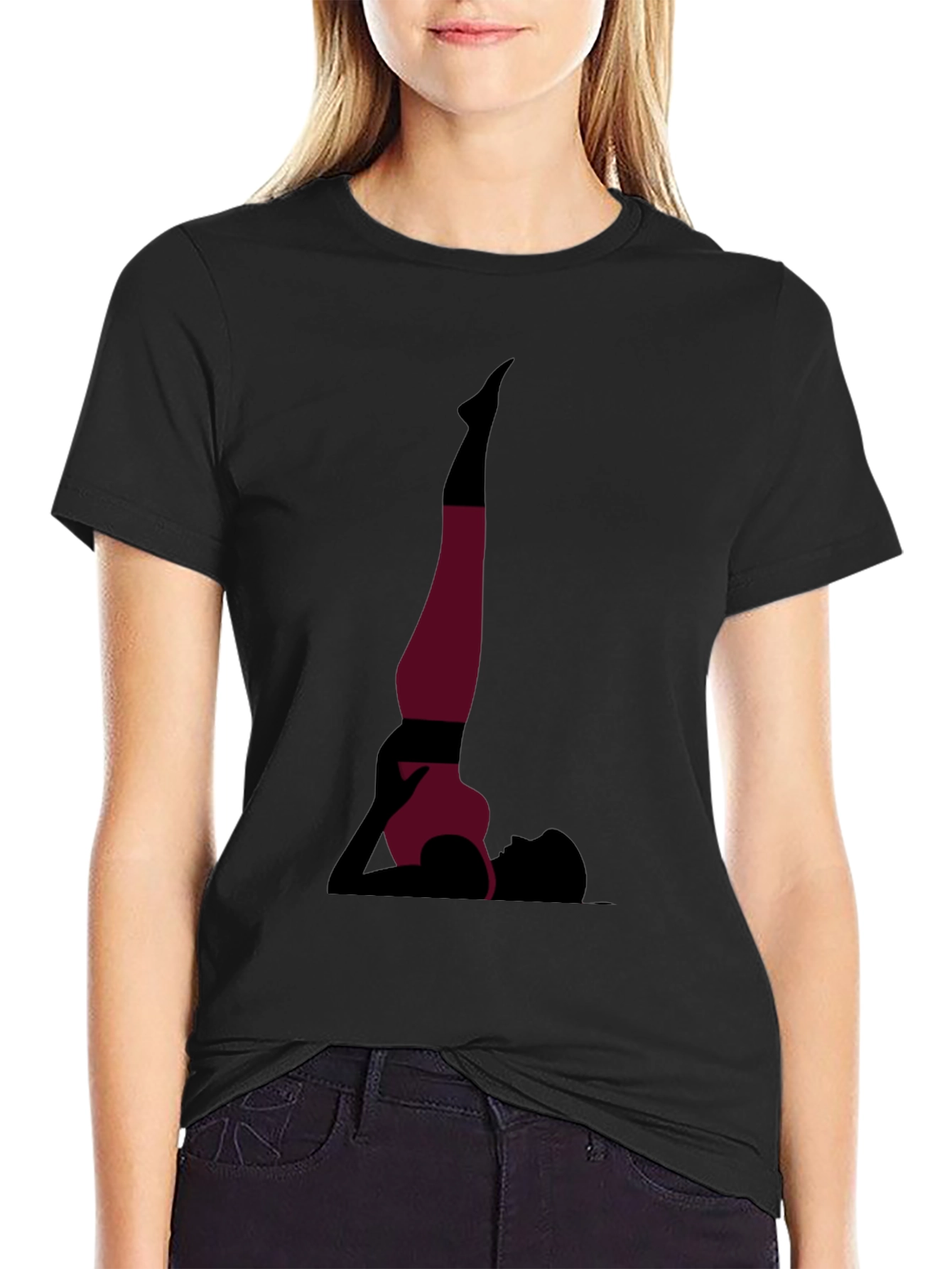 Yoga Pose Graphic Tee - Black