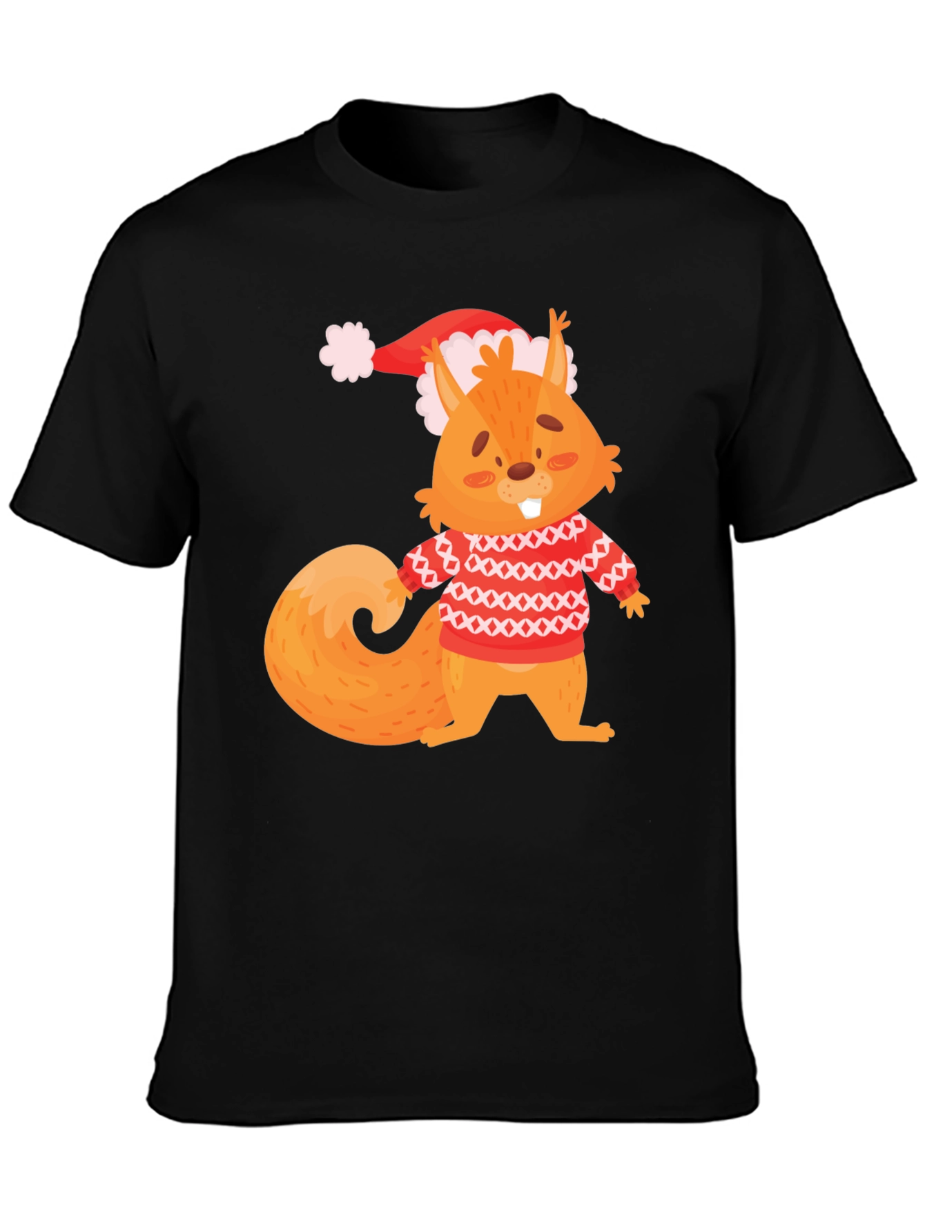 Festive Squirrel Graphic Tee - Holiday Edition