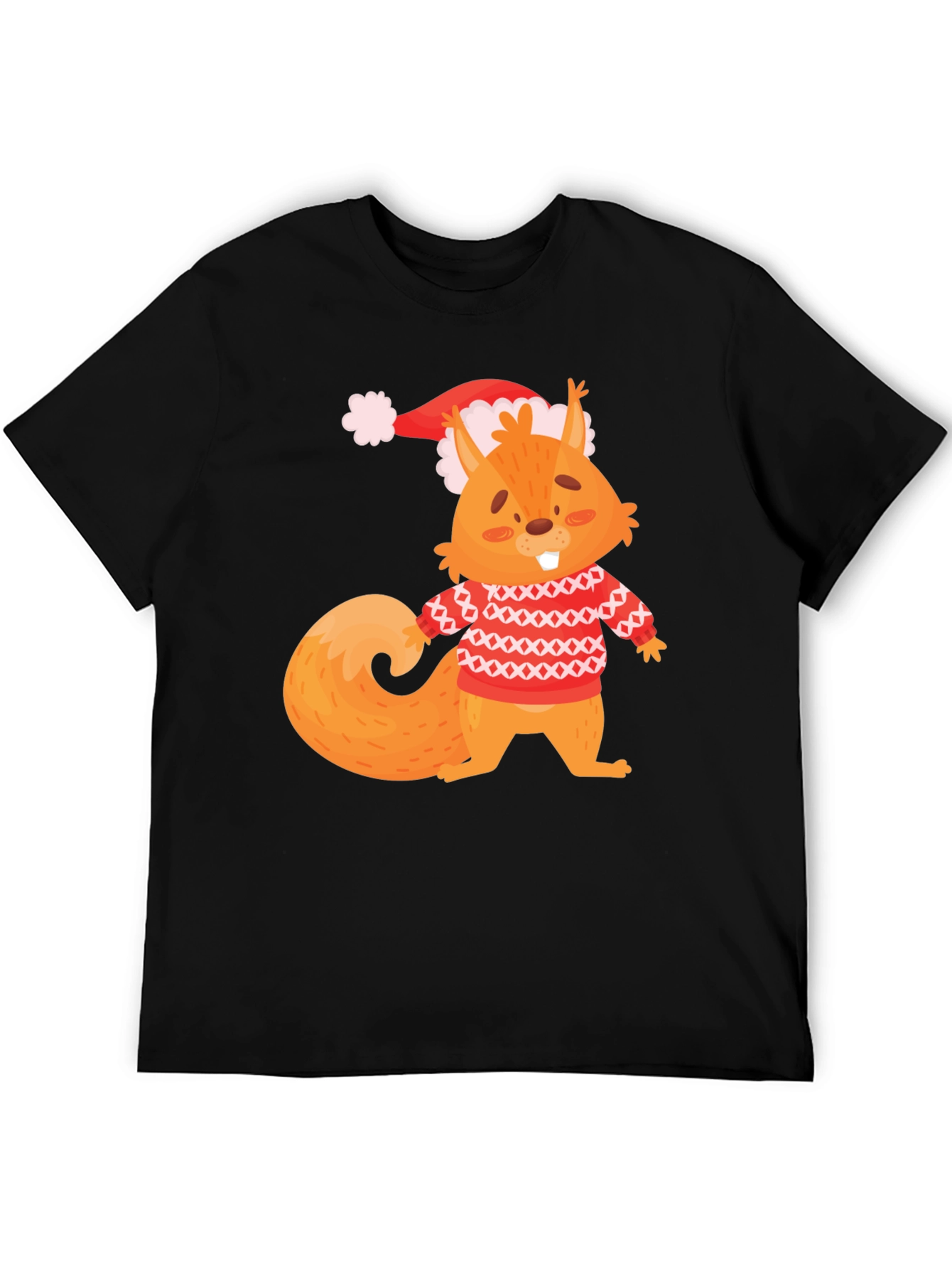 Festive Squirrel Graphic Tee - Holiday Edition