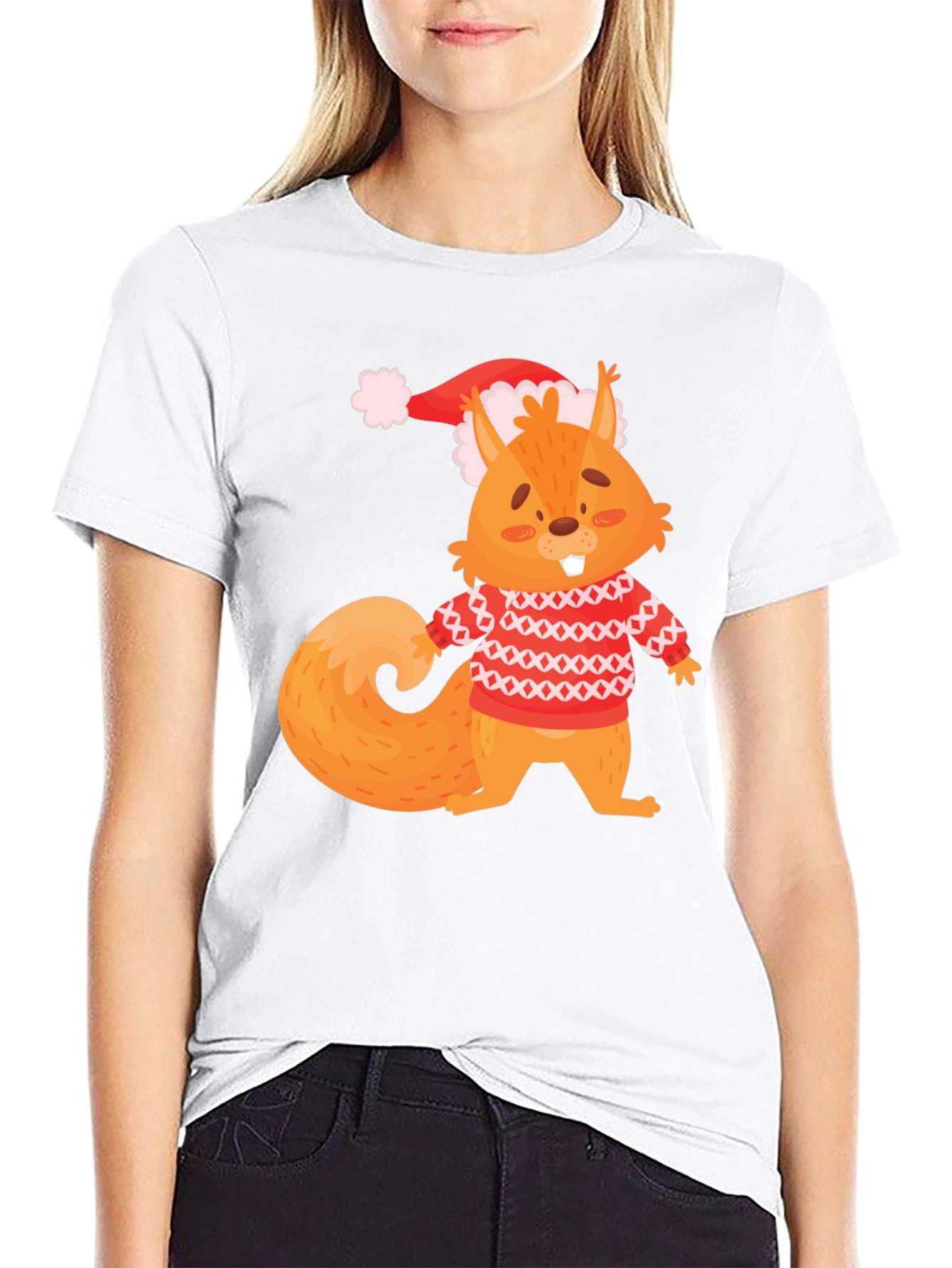 Festive Squirrel Graphic Tee - Holiday Edition