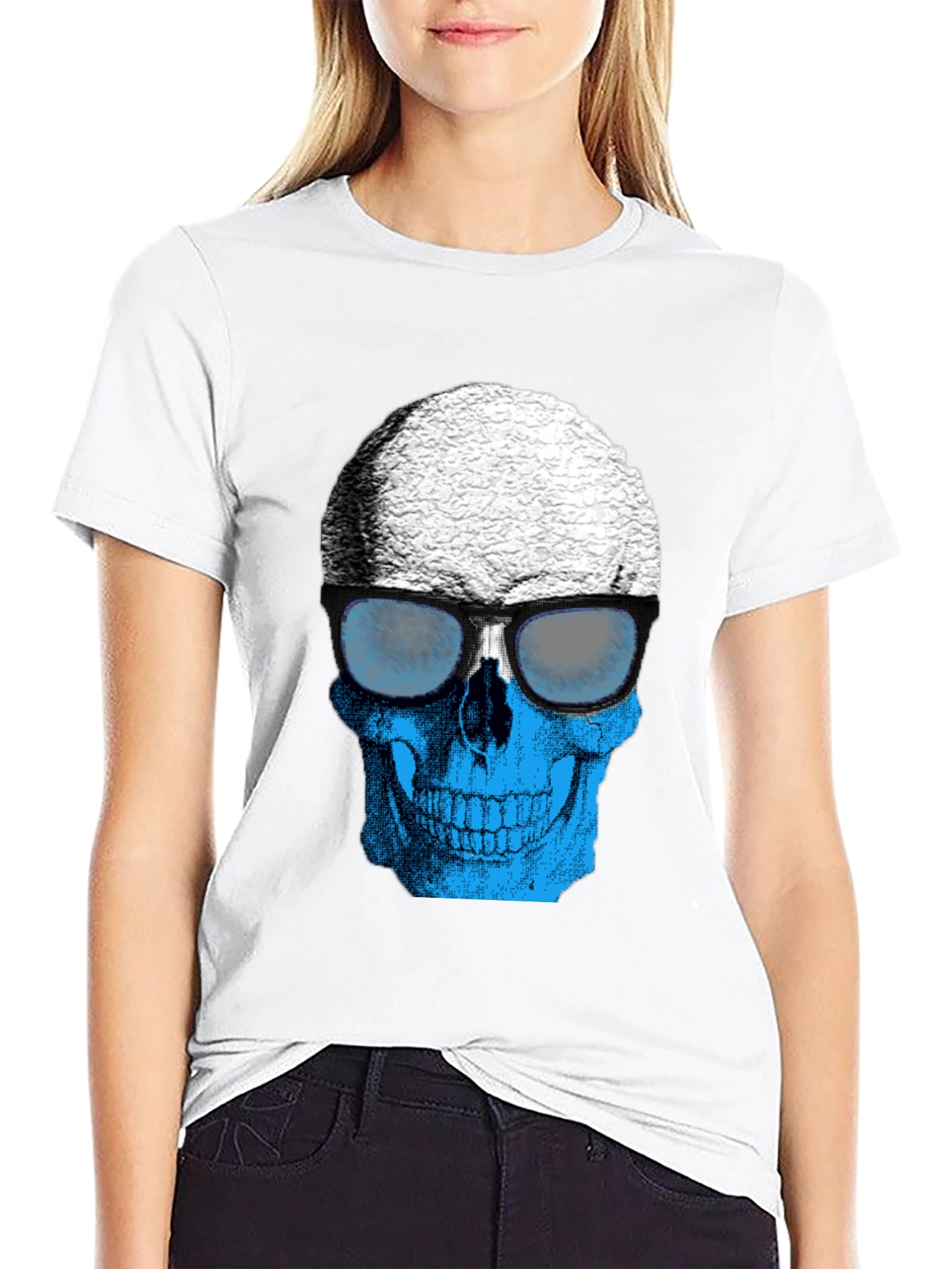 Skull with Sunglasses Graphic T-Shirt - Cool Style