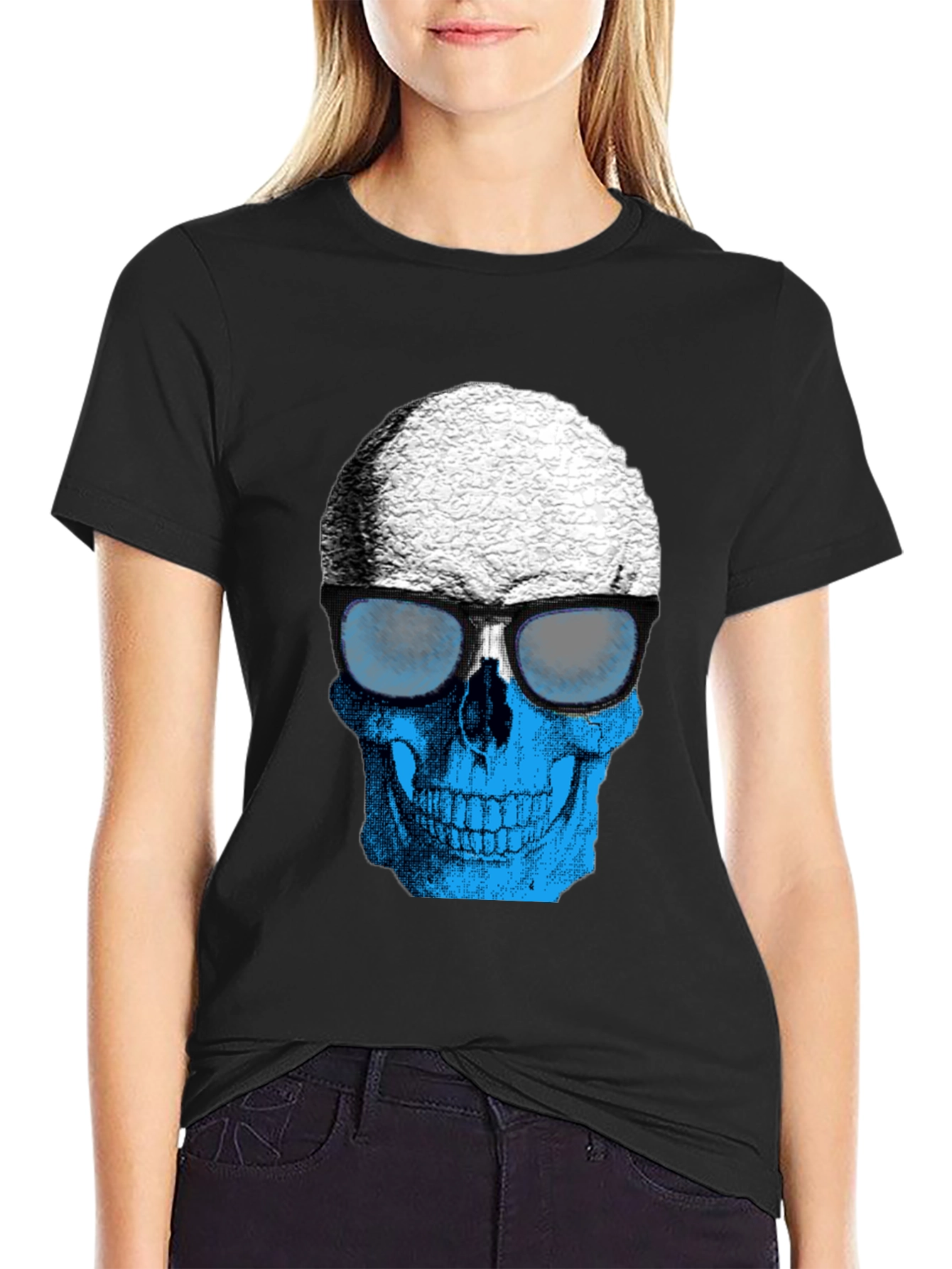 Skull with Sunglasses Graphic T-Shirt - Cool Style