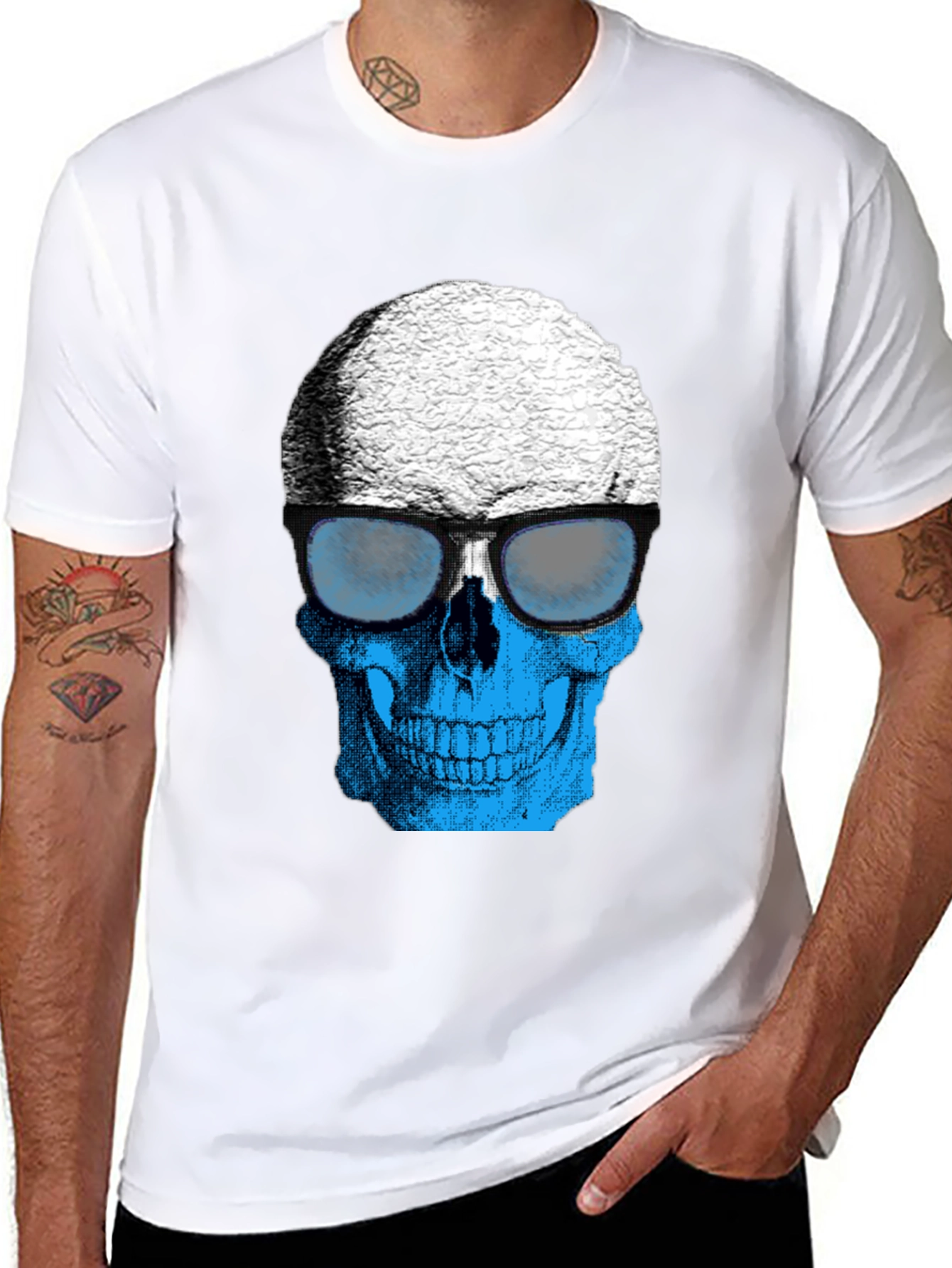 Skull with Sunglasses Graphic T-Shirt - Cool Style