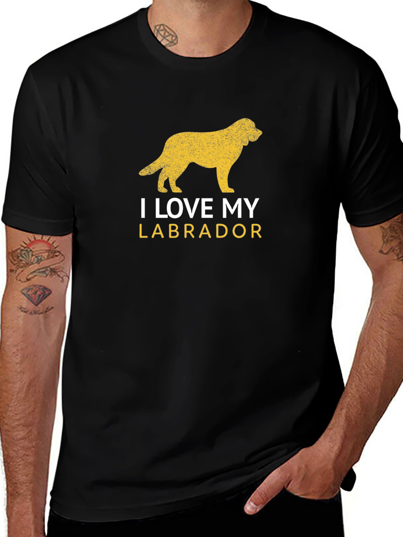 I Love My Labrador Black T-Shirt