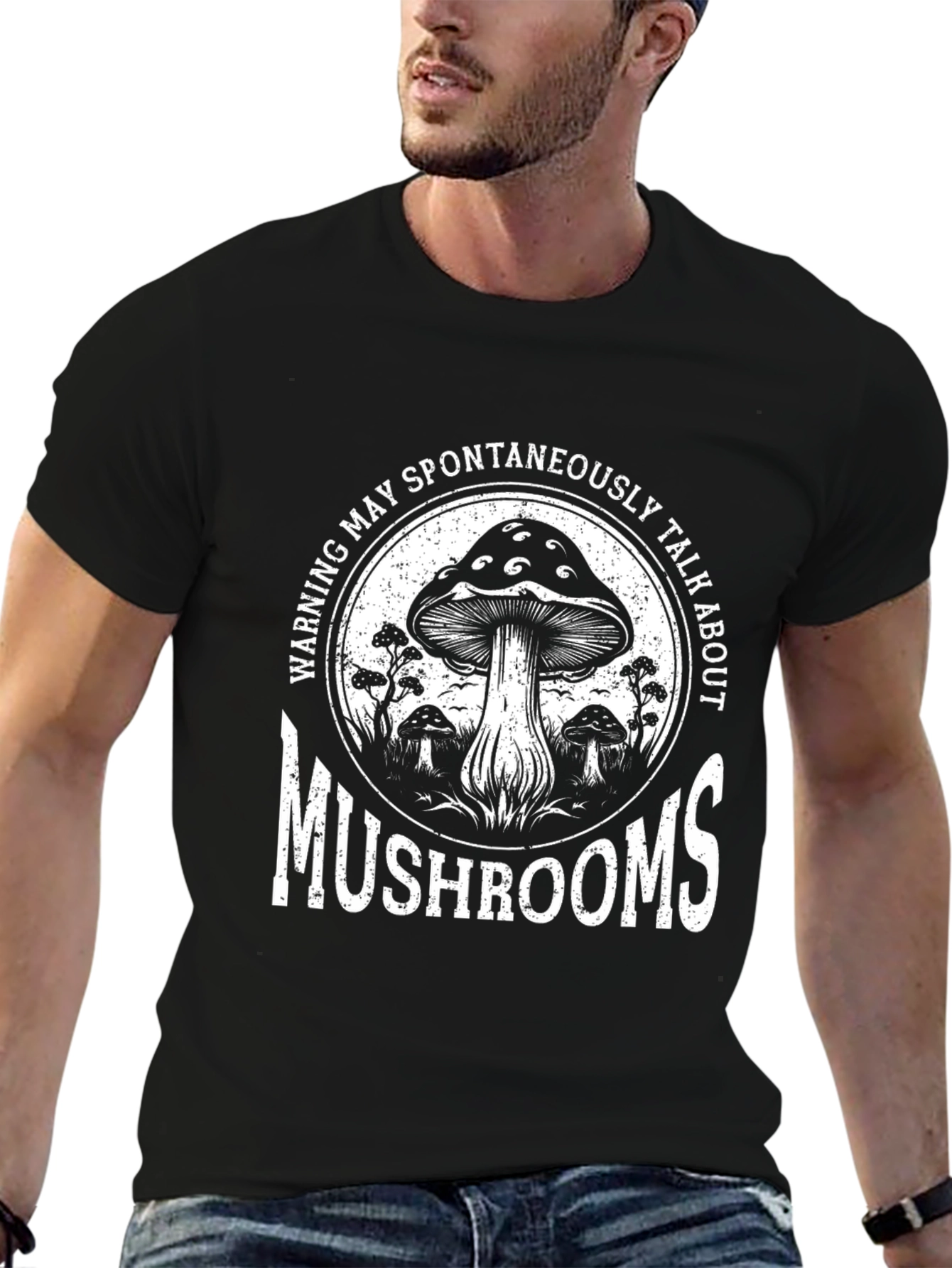 Mushroom Lover T-Shirt - Warning May Talk About Mushrooms