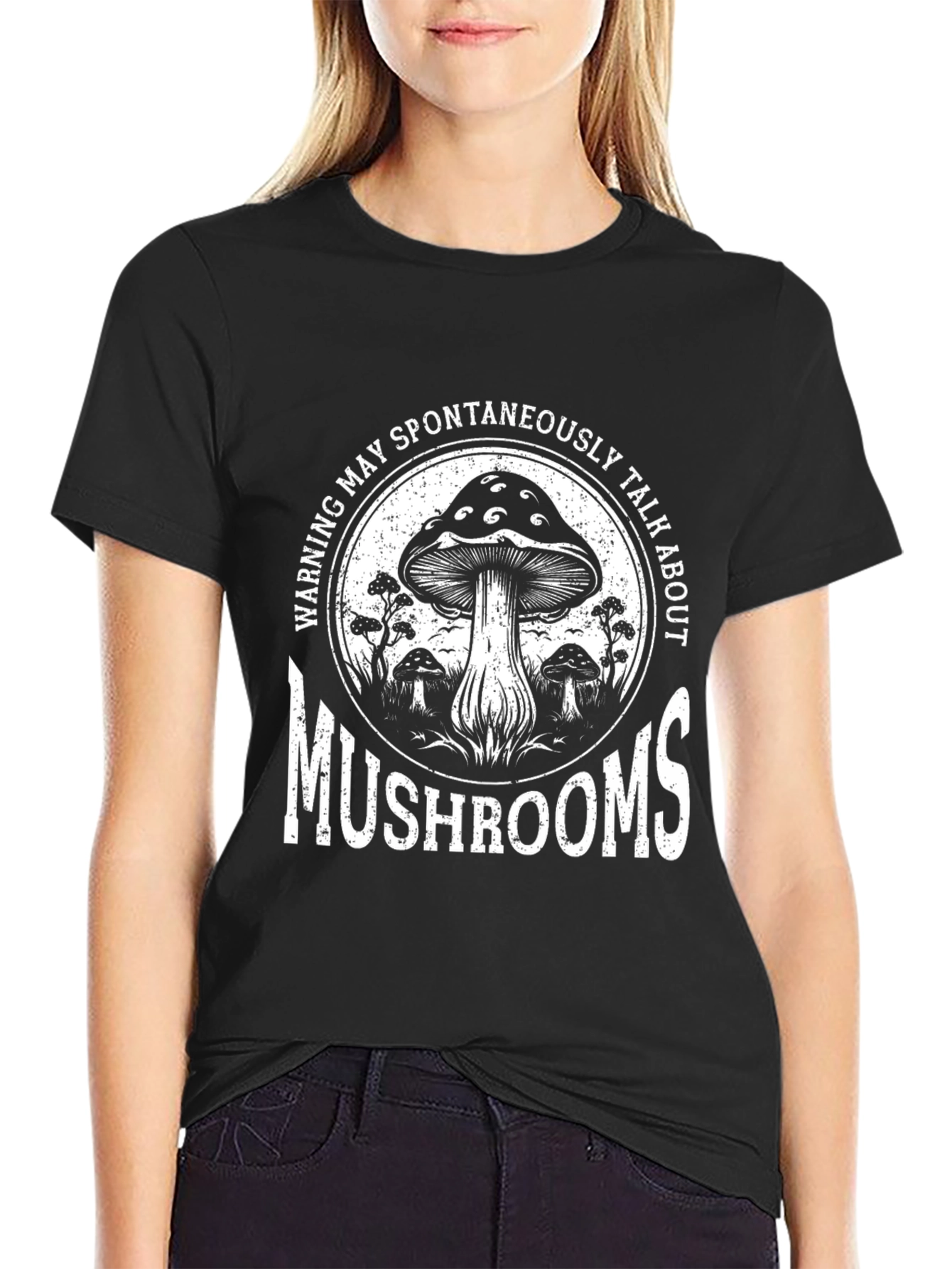 Mushroom Lover T-Shirt - Warning May Talk About Mushrooms