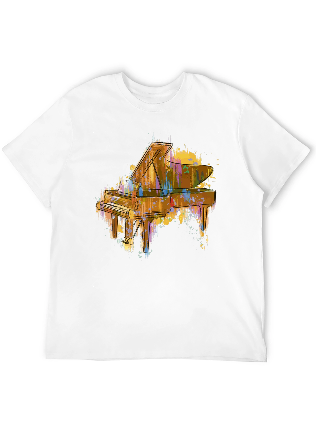 Abstract Piano Graphic Tee - Stylish Music Lover Shirt