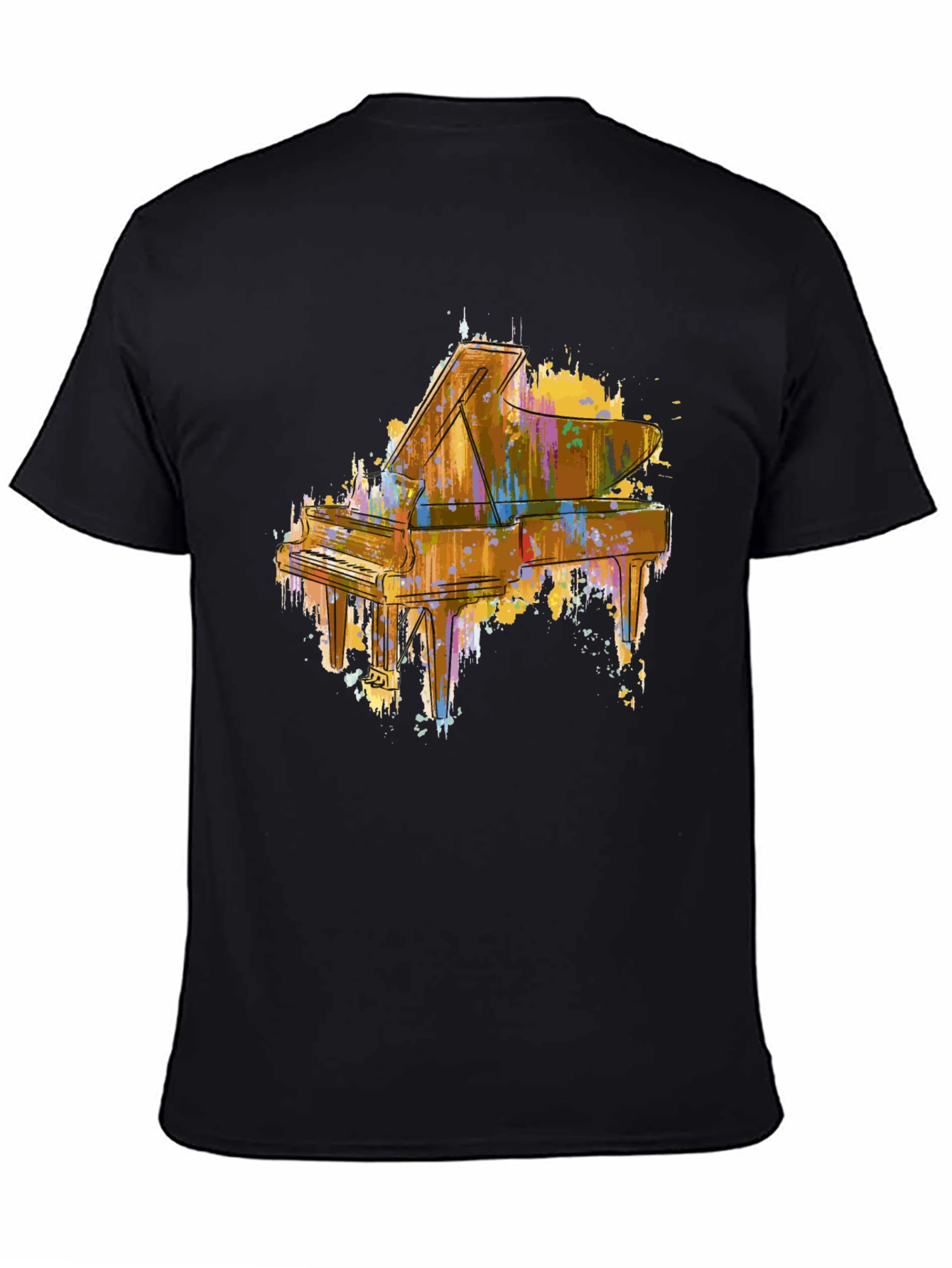 Abstract Piano Graphic Tee - Stylish Music Lover Shirt