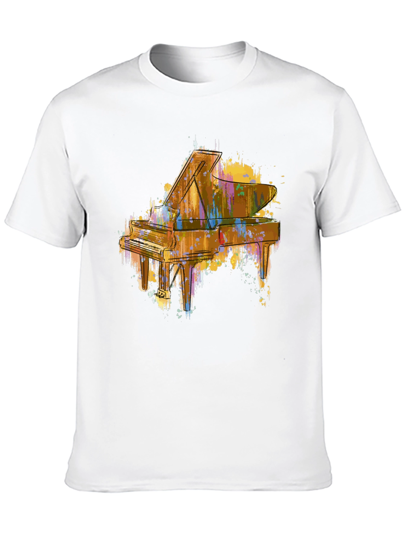 Abstract Piano Graphic Tee - Stylish Music Lover Shirt