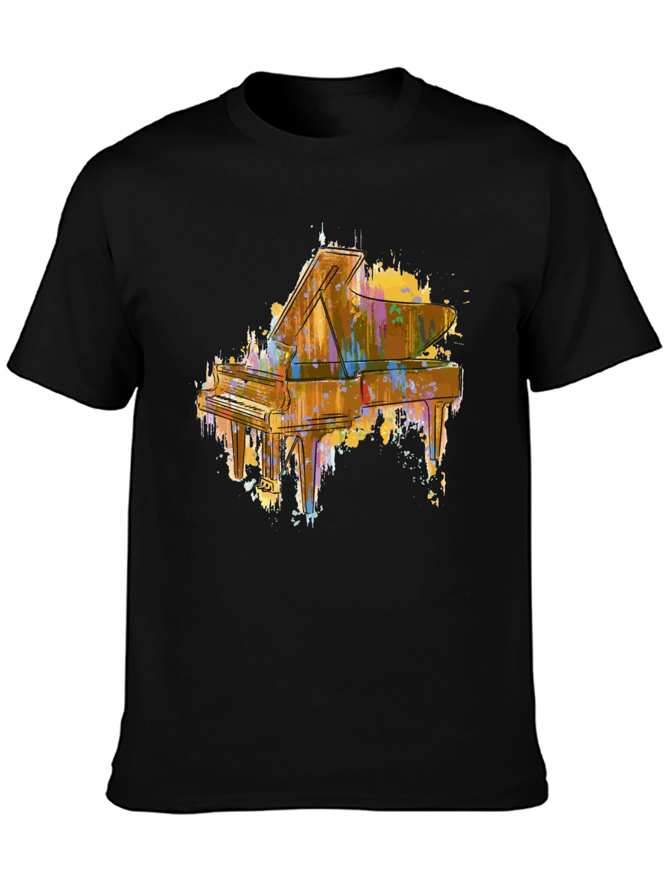 Abstract Piano Graphic Tee - Stylish Music Lover Shirt