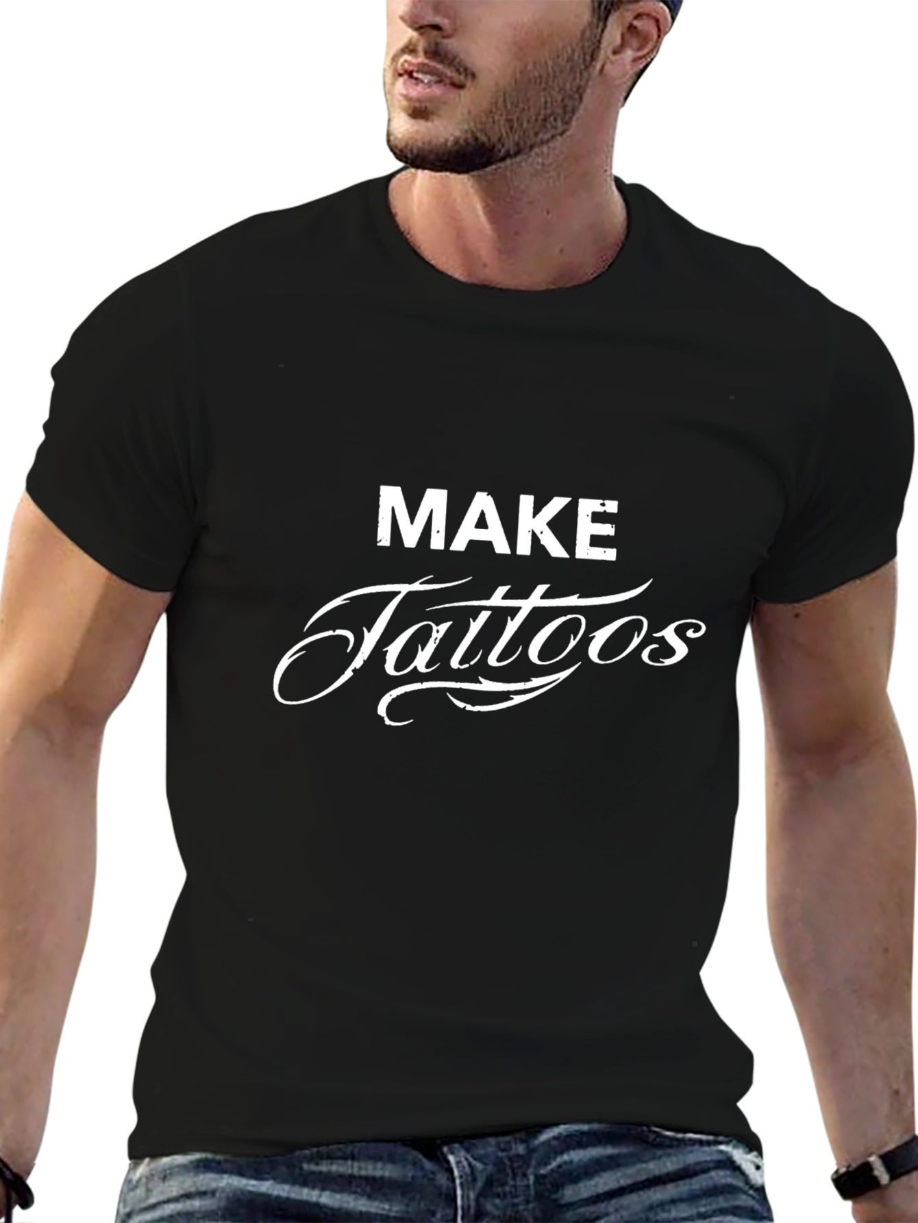 Make Tattoos Black Graphic Tee