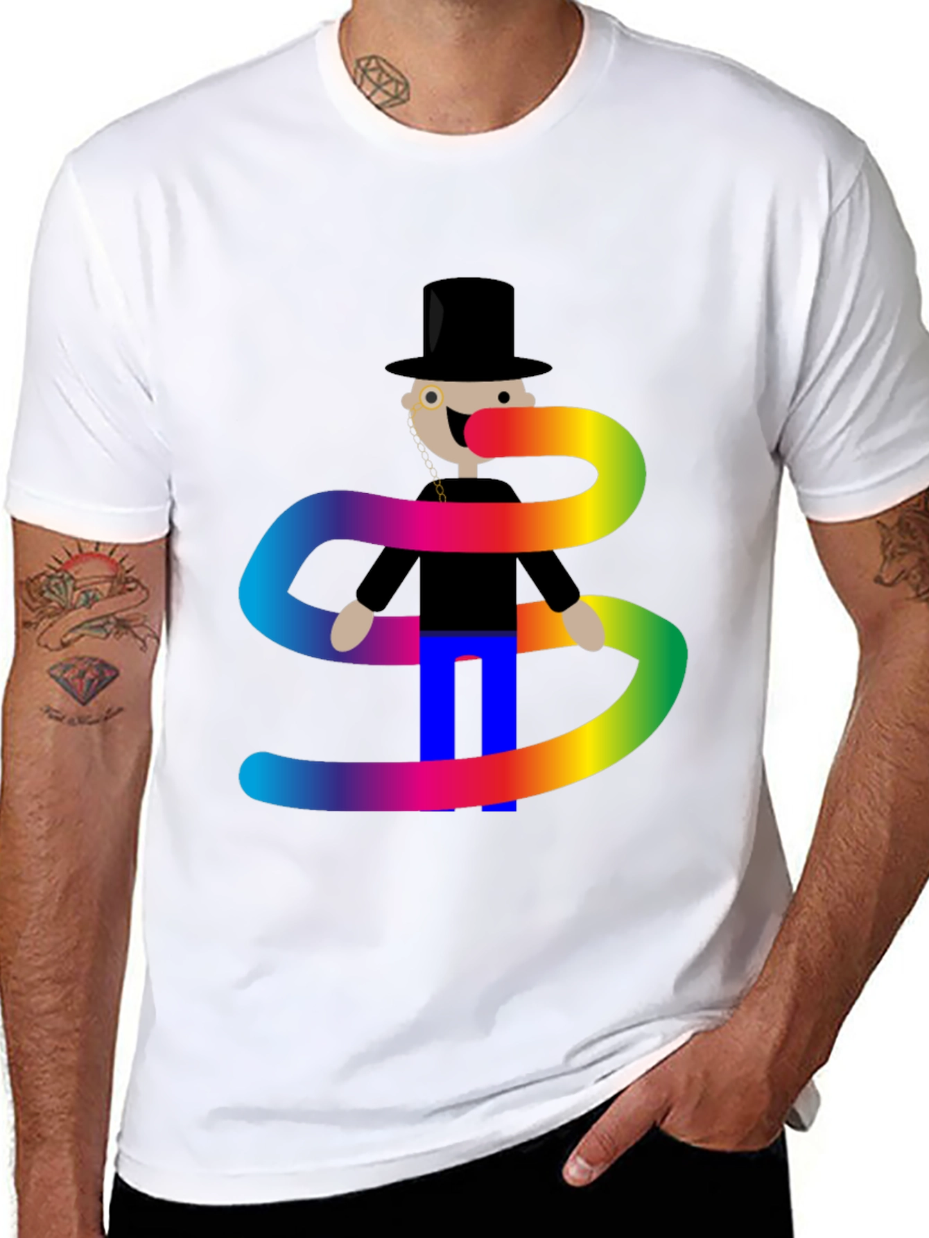 Rainbow Scarf T-Shirt - Stylish Graphic Tee