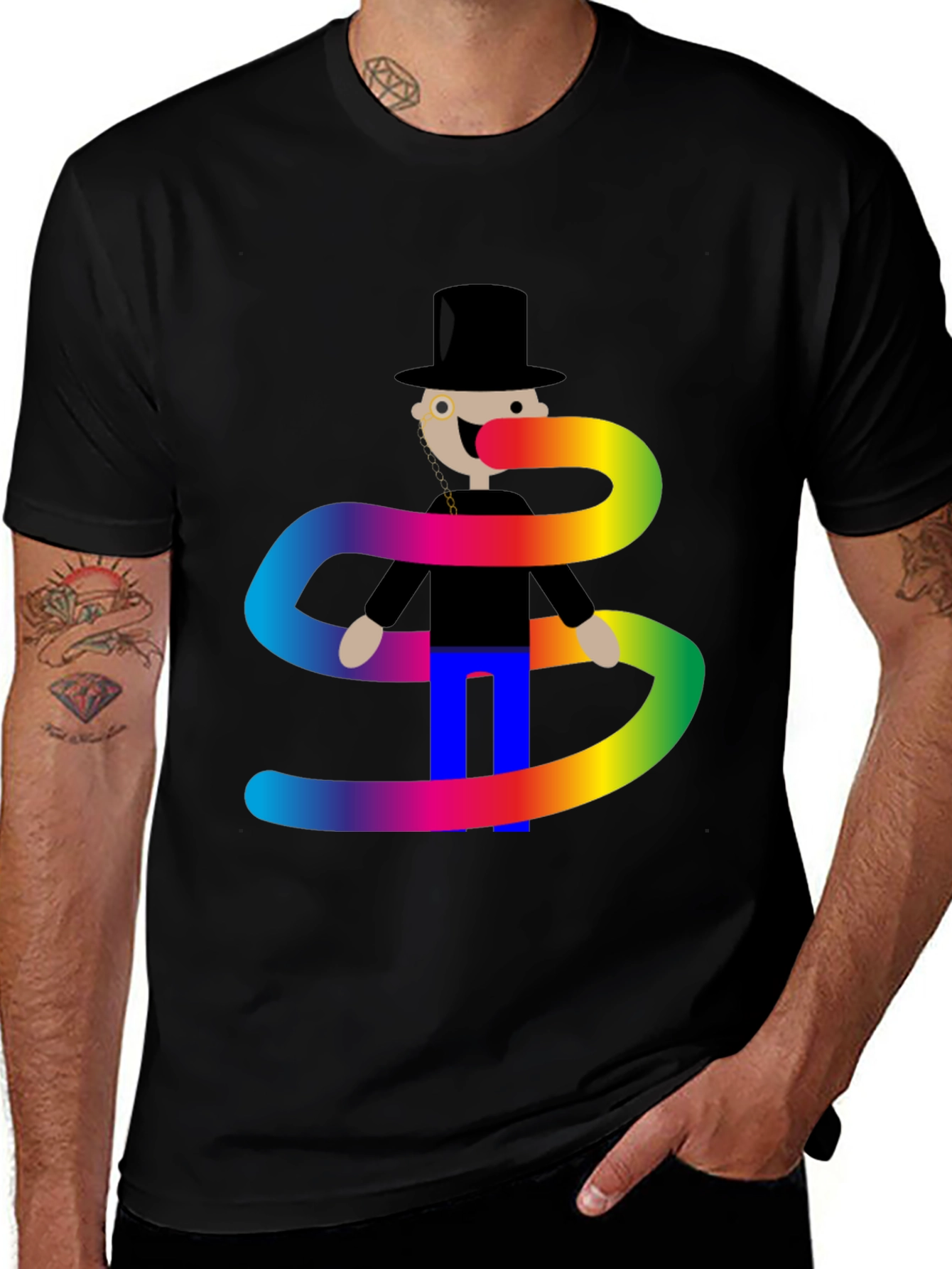 Rainbow Scarf T-Shirt - Stylish Graphic Tee