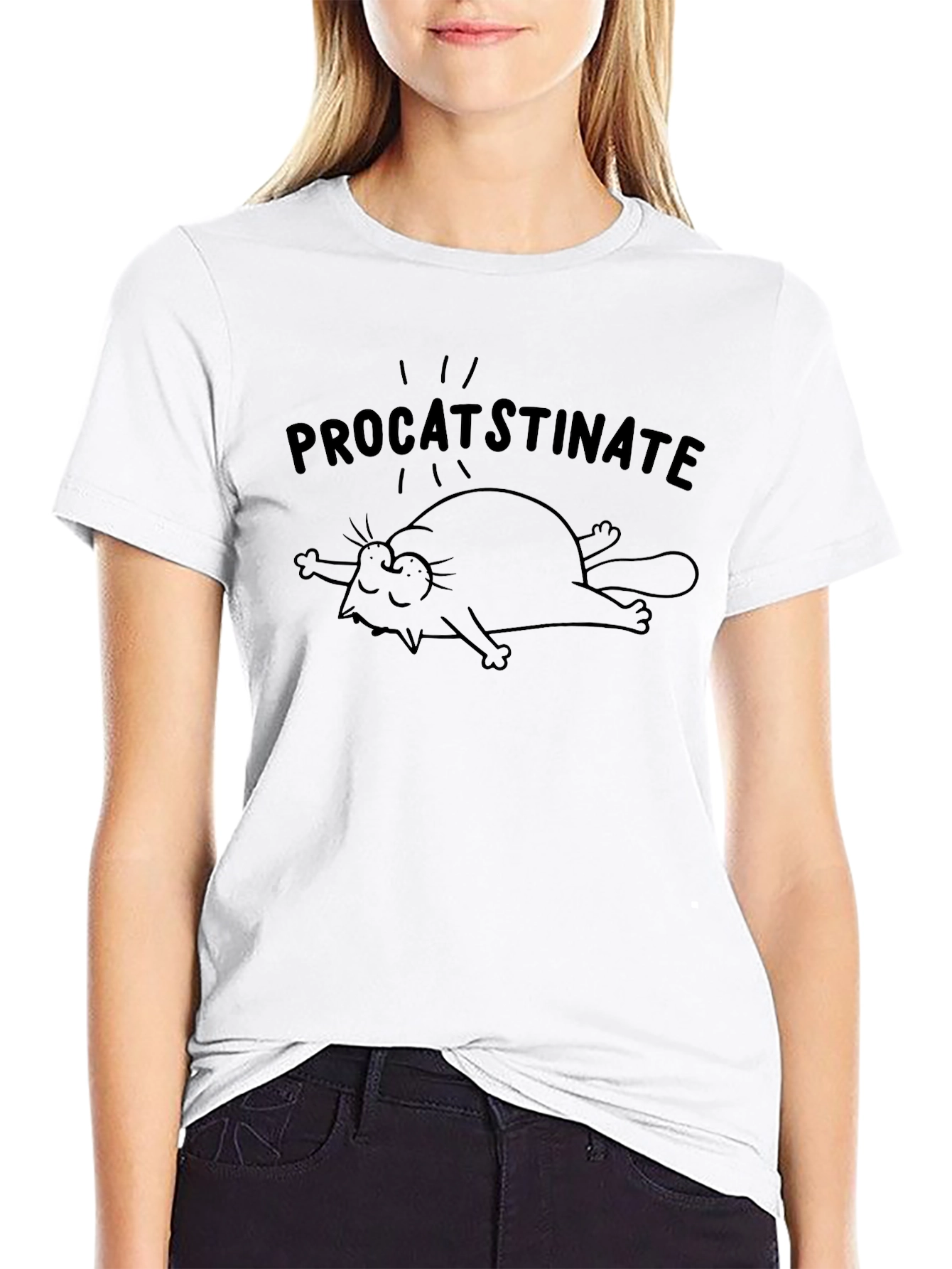 Procatstinate Lazy Cat T-Shirt - Funny Humor Tee
