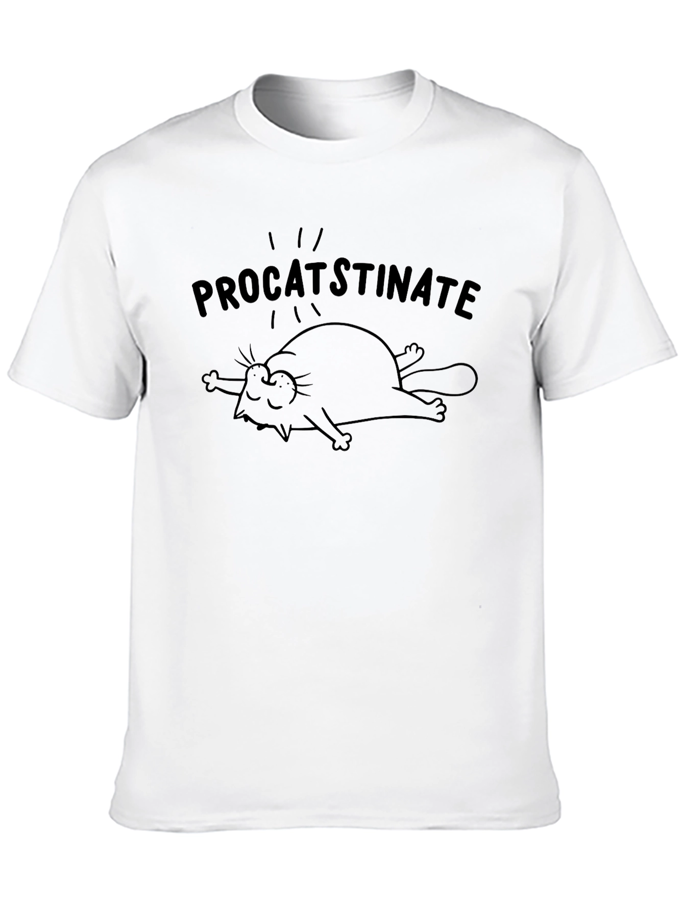 Procatstinate Lazy Cat T-Shirt - Funny Humor Tee