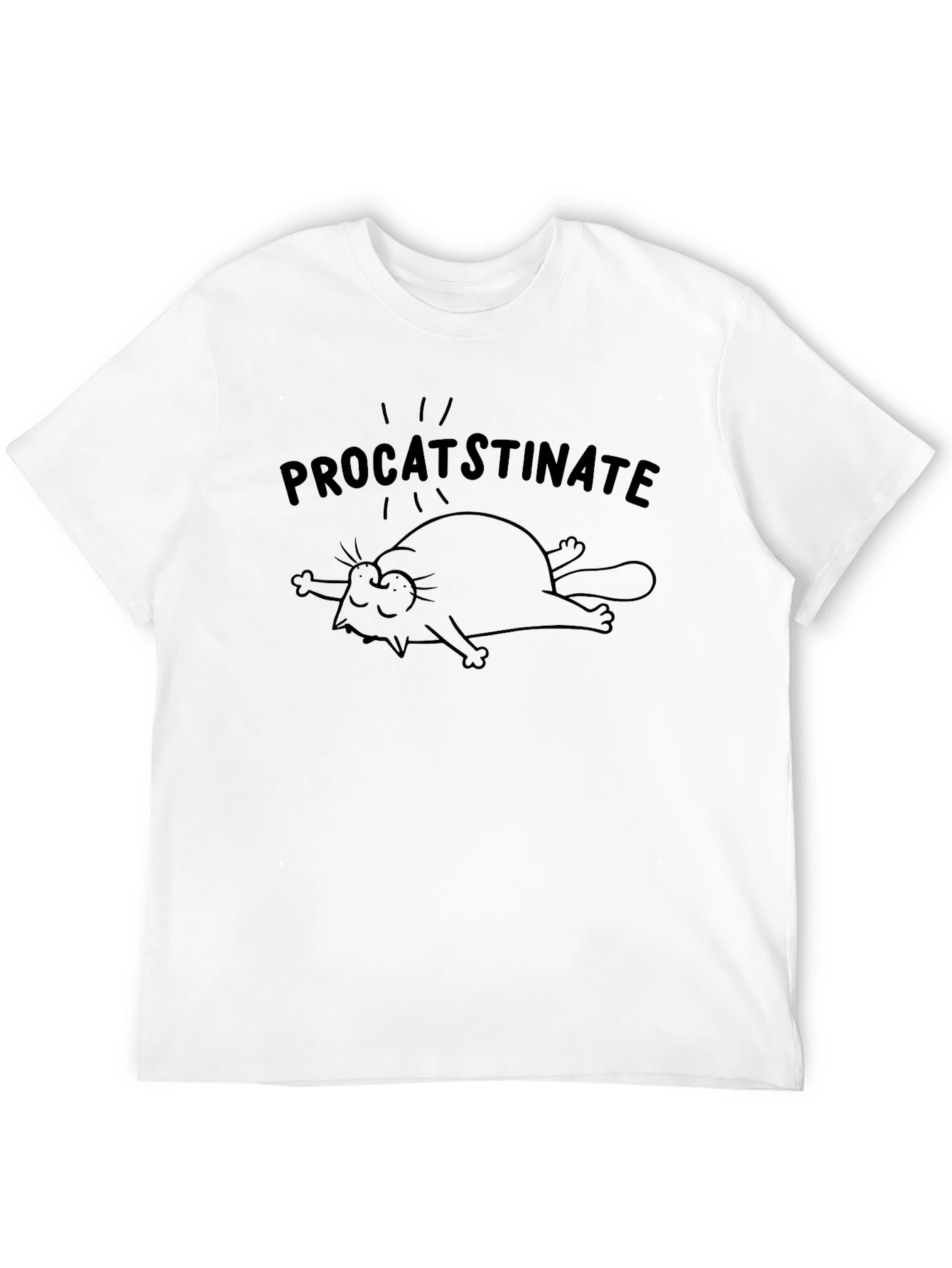 Procatstinate Lazy Cat T-Shirt - Funny Humor Tee