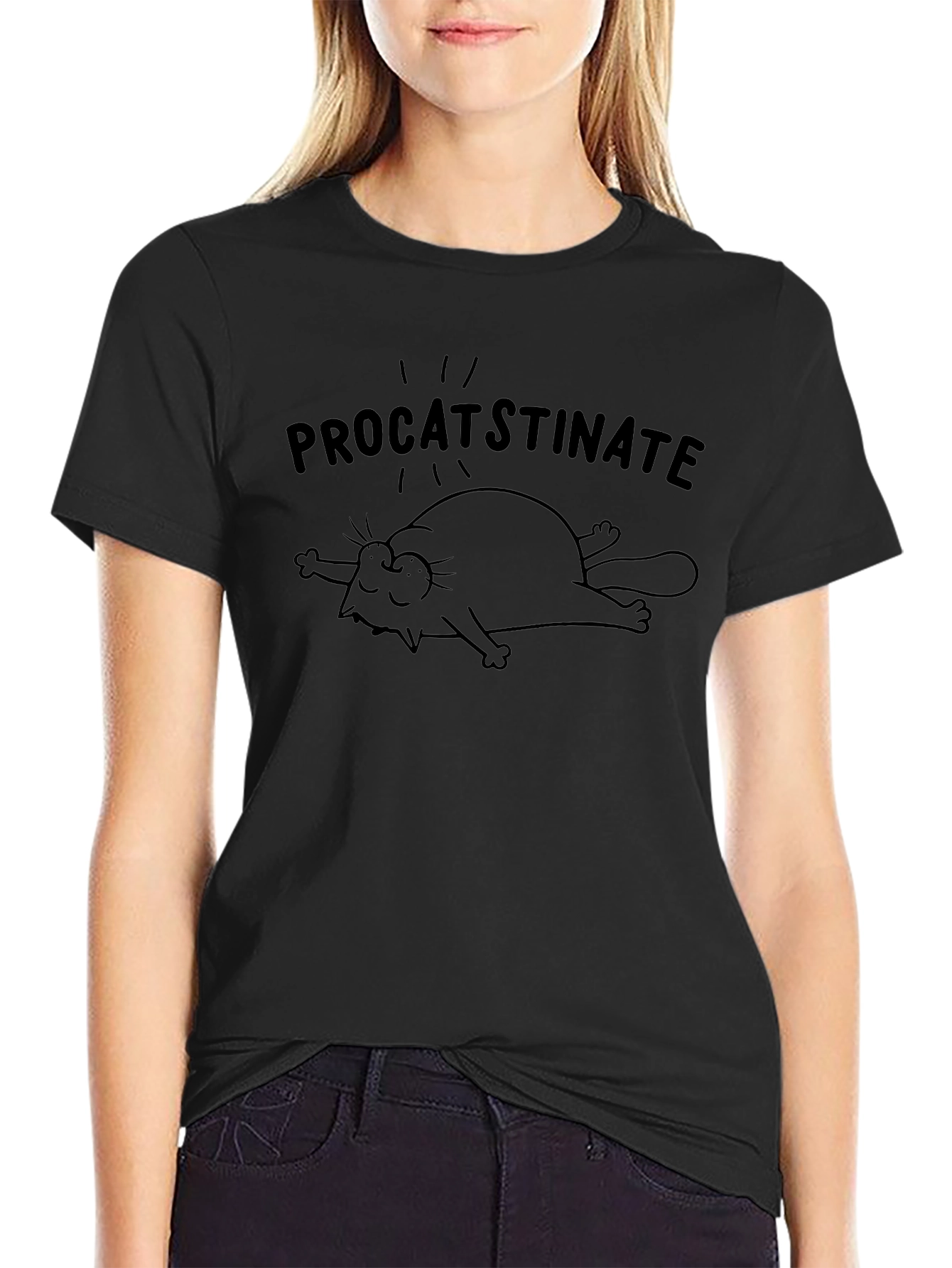 Procatstinate Lazy Cat T-Shirt - Funny Humor Tee