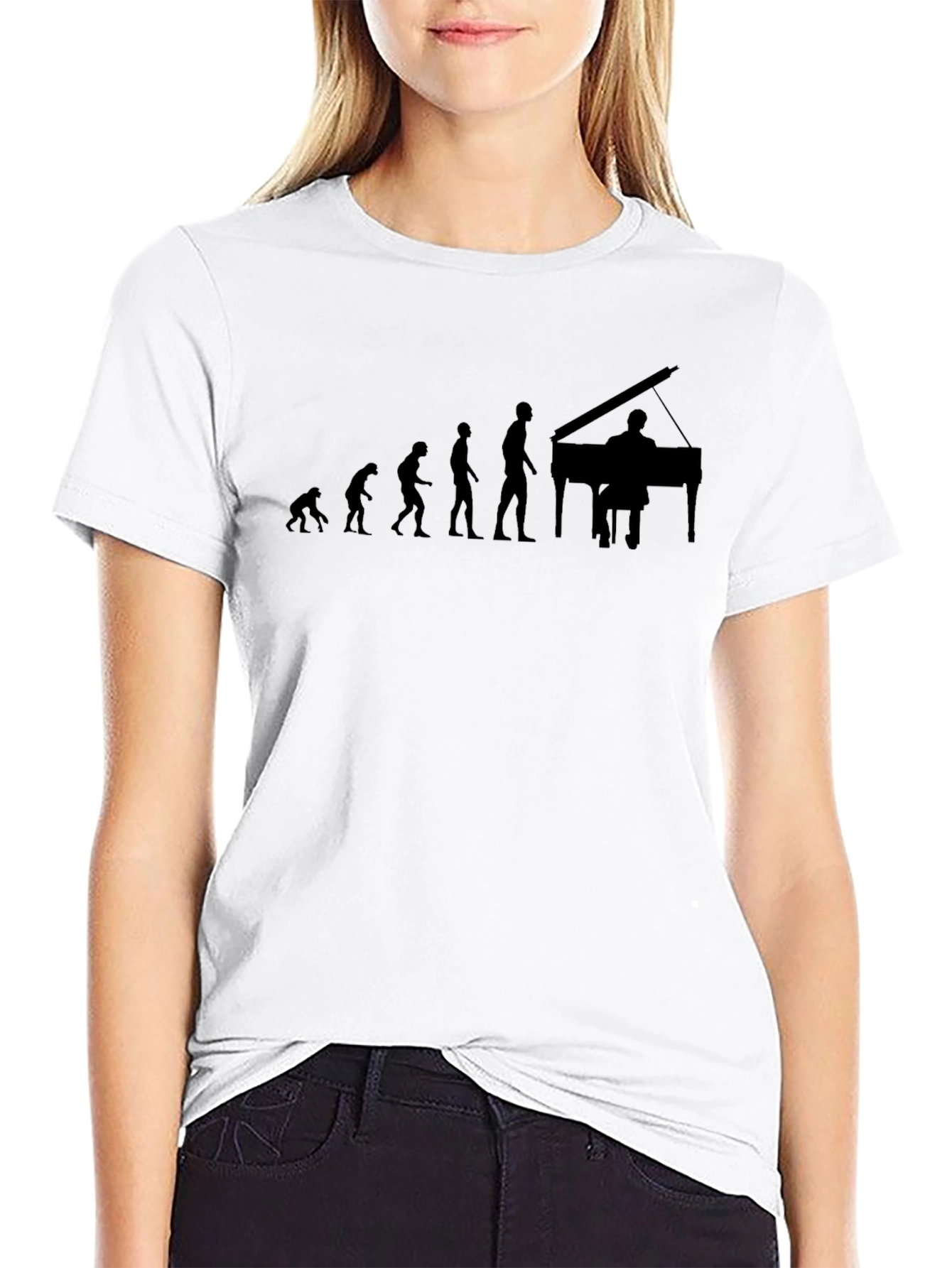 Evolution of Pianist Graphic Tee - Black