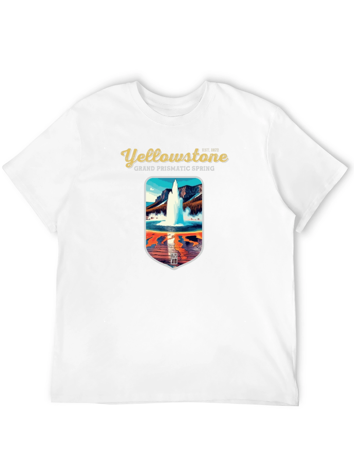 Yellowstone Grand Prismatic Spring Black Graphic T-Shirt