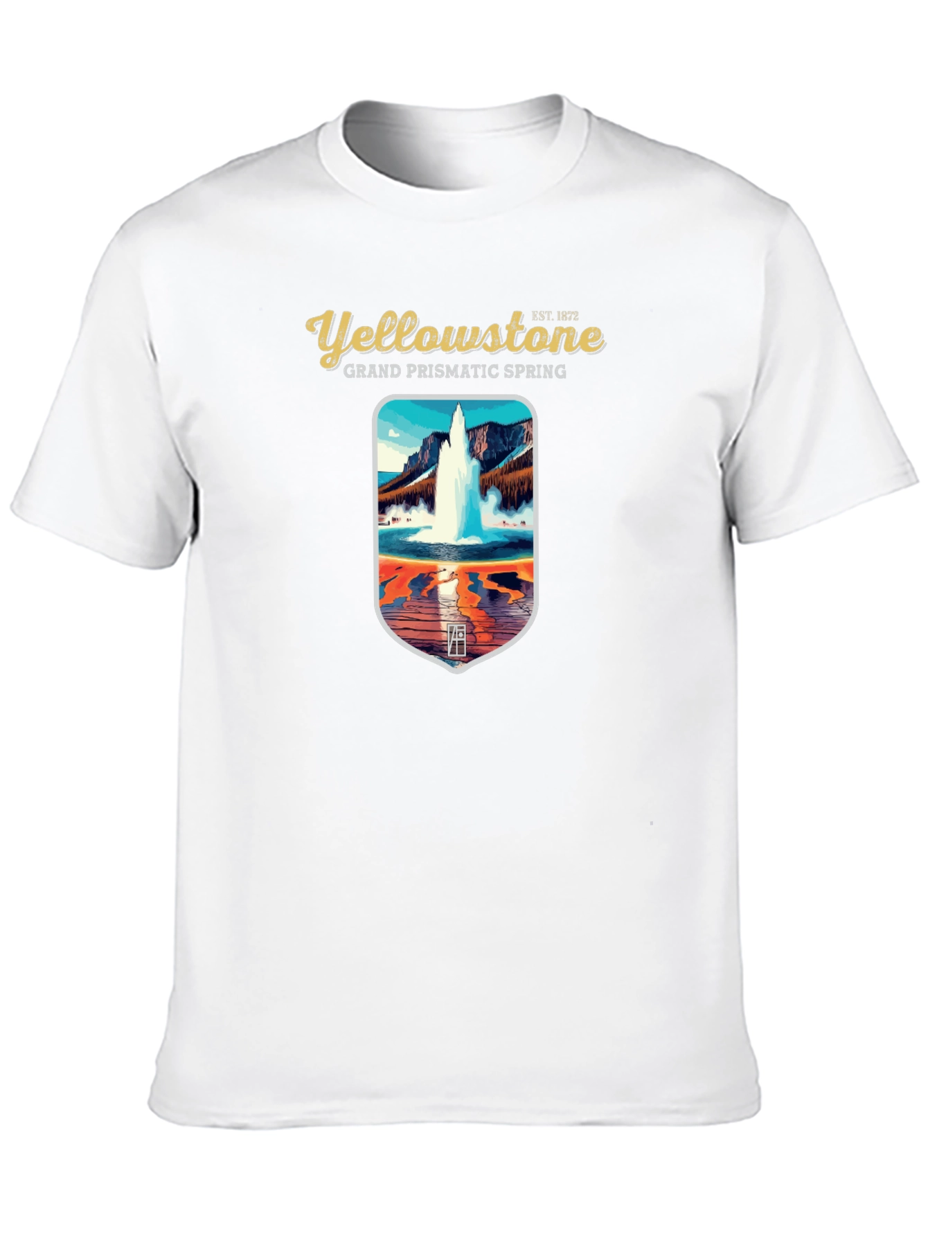 Yellowstone Grand Prismatic Spring Black Graphic T-Shirt