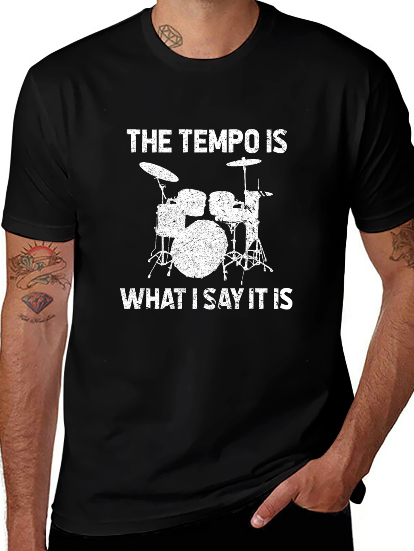 Tempo Drummer T-Shirt - Funny Music Tee