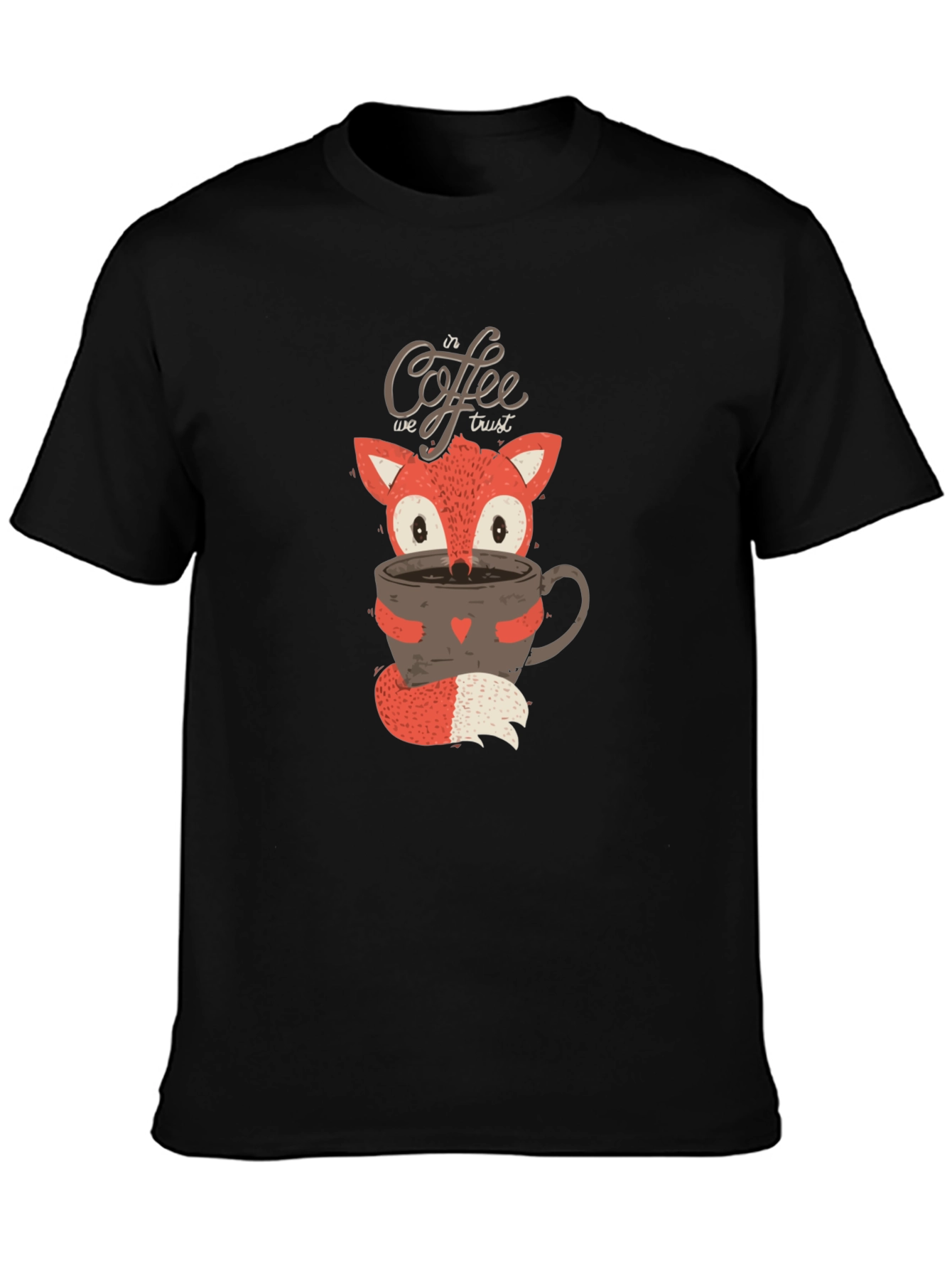 Fox Coffee Lover T-Shirt - In Coffee We Trust
