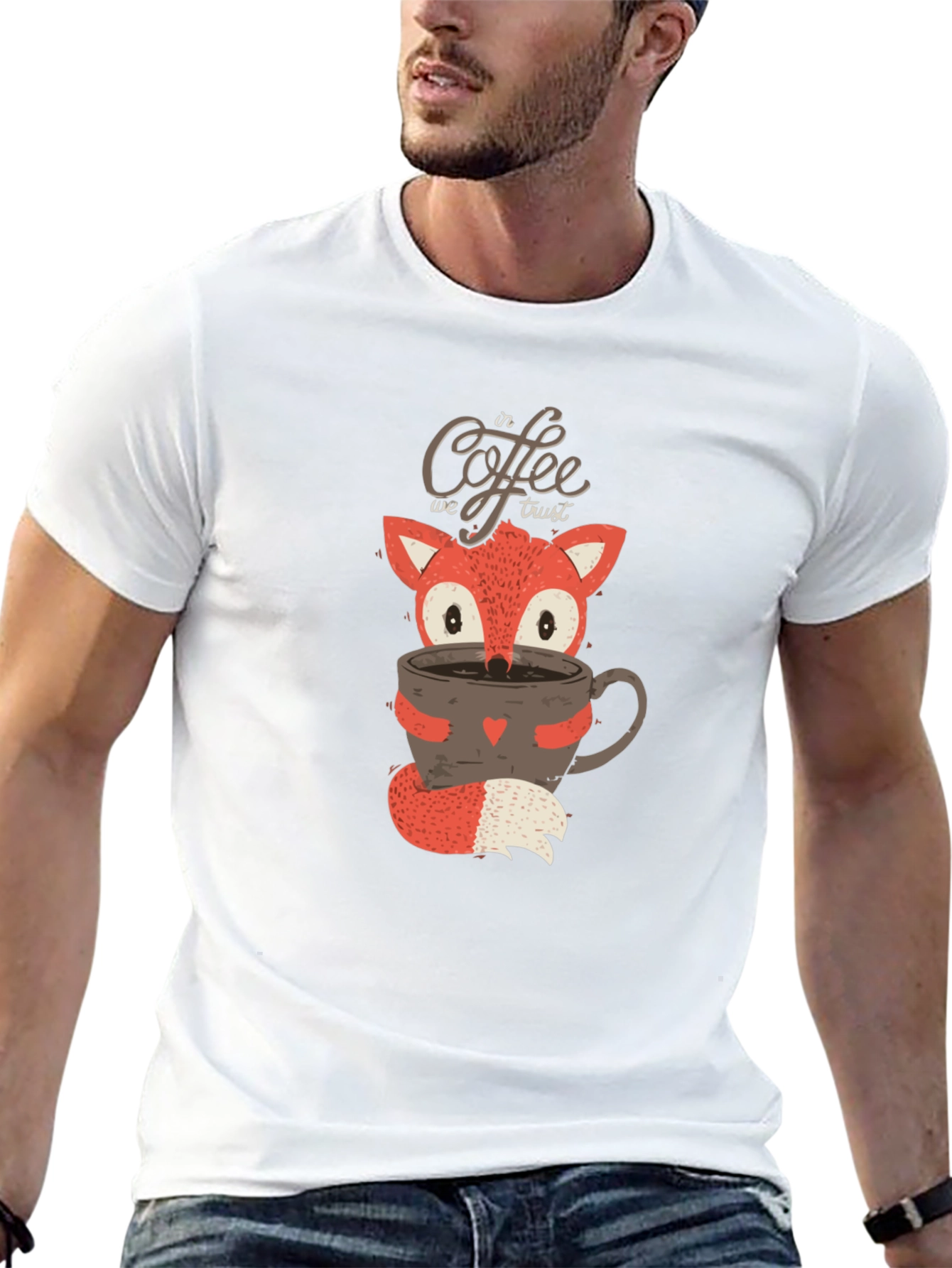 Fox Coffee Lover T-Shirt - In Coffee We Trust